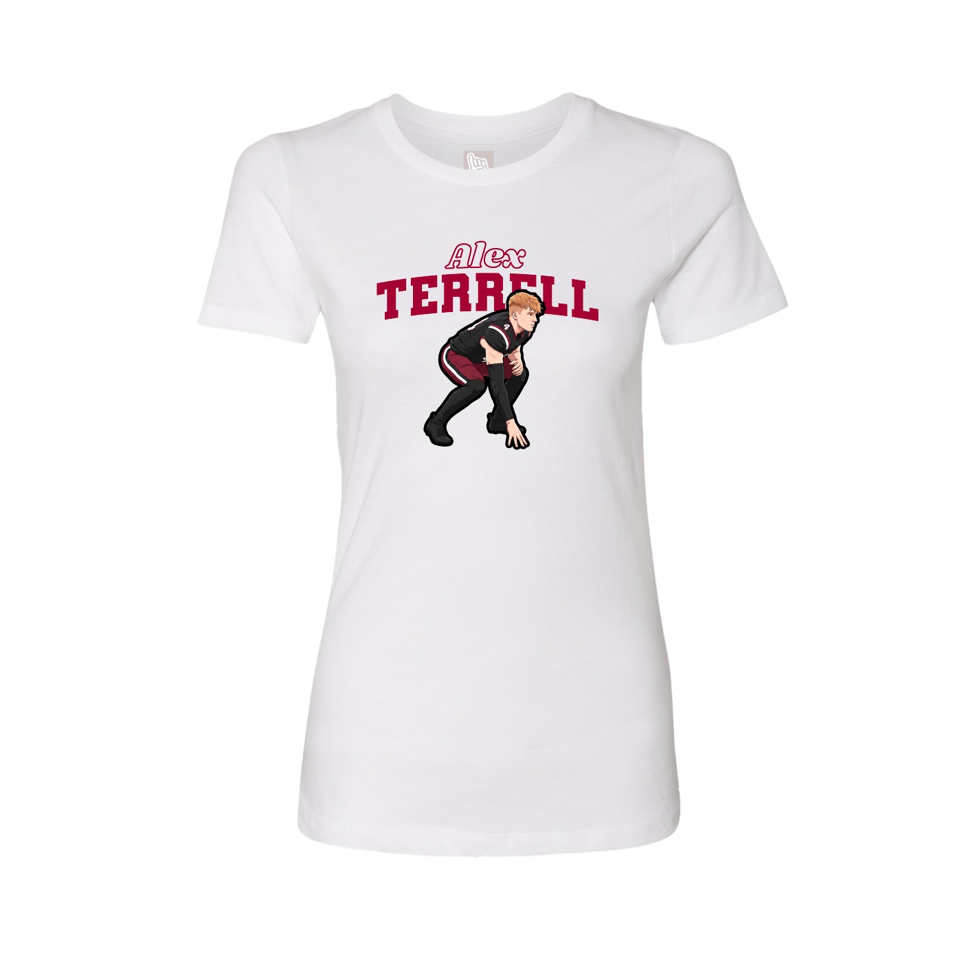 Fitted Women's Tee — Name Arch in White
