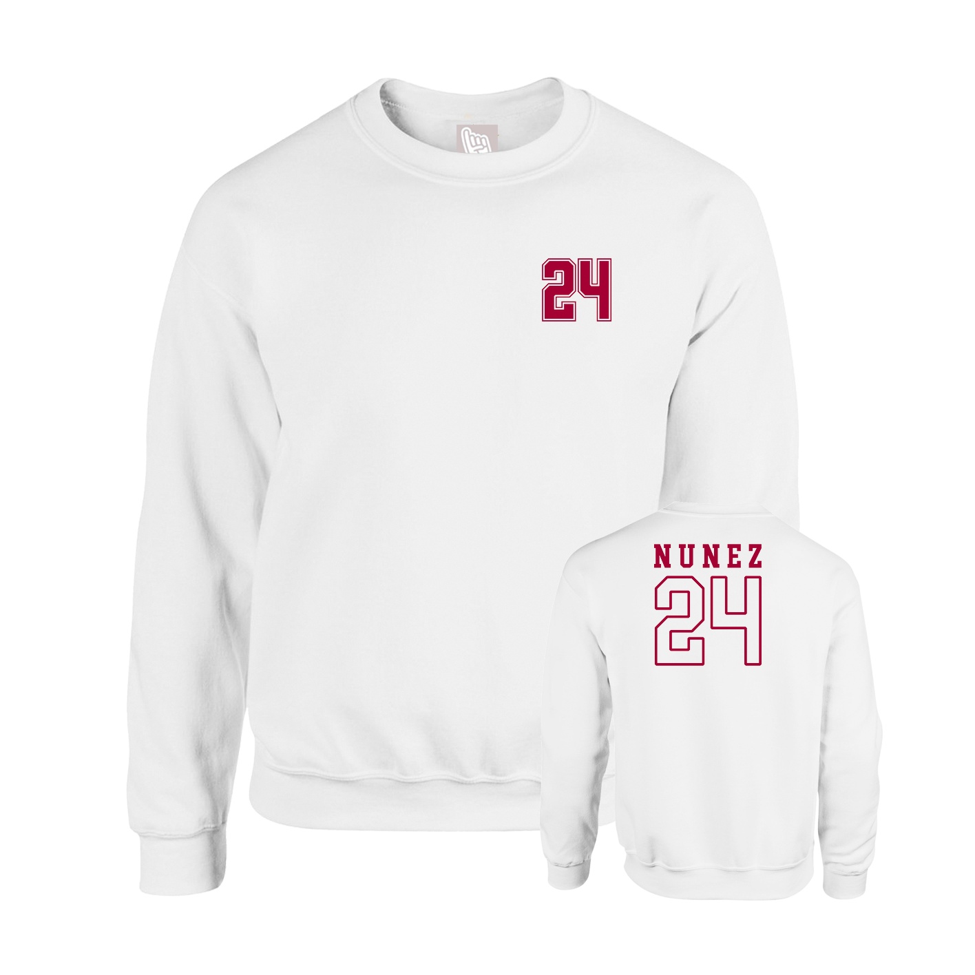 Fleece Crew — Chest Back in White