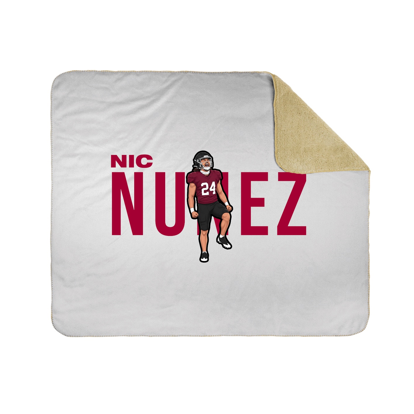 Throw Blanket — Player Name in White