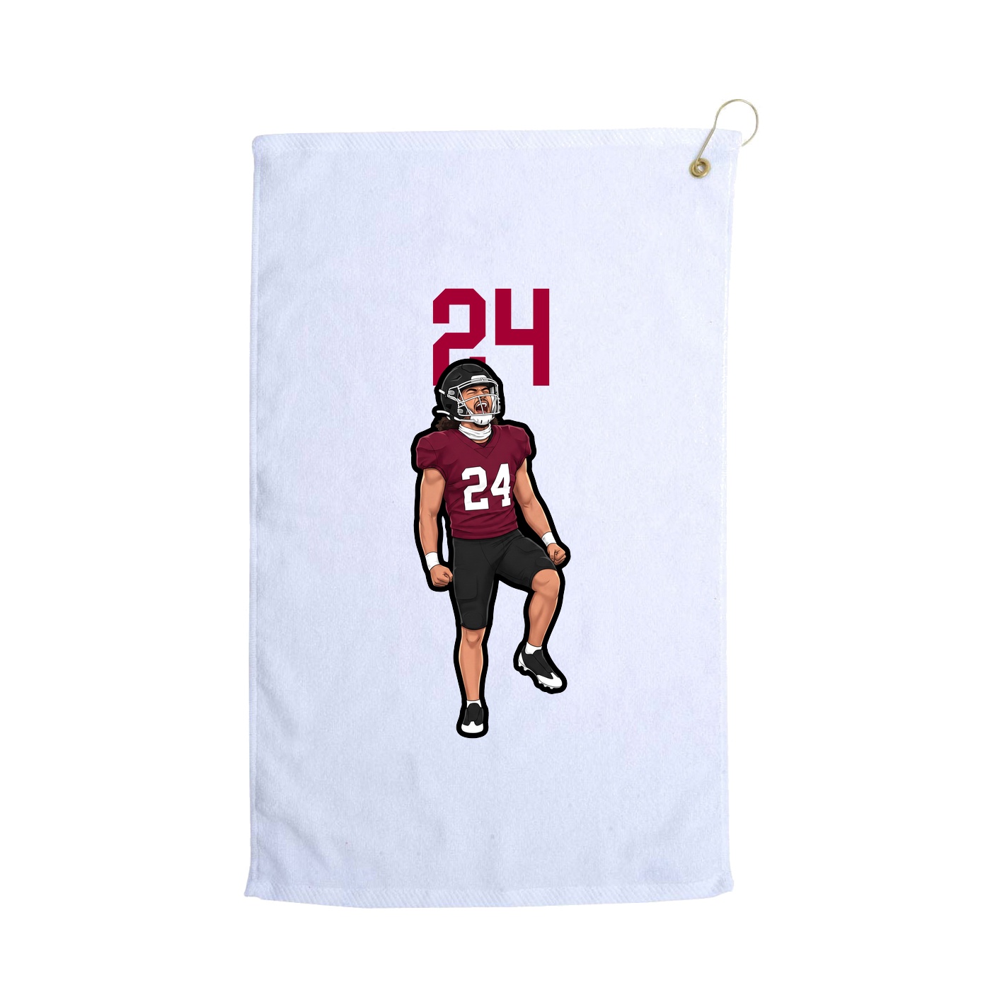 Golf Towel — Number Top in White