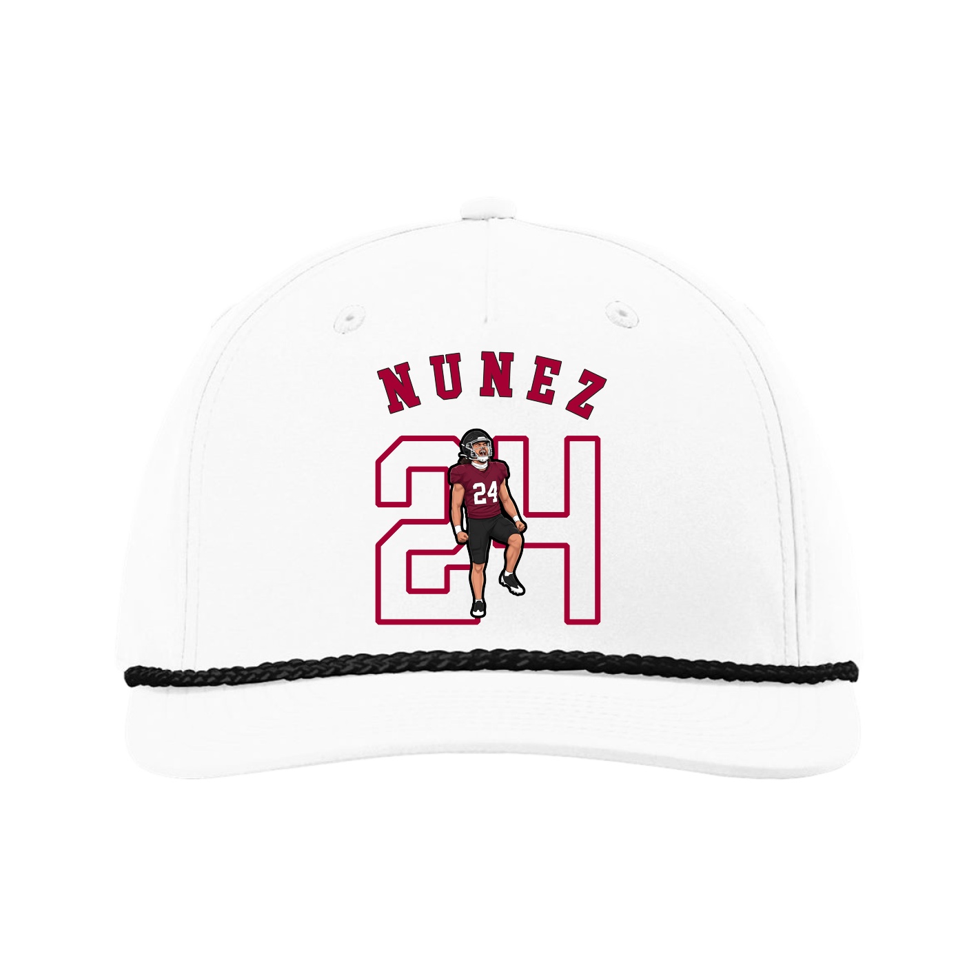Five-Panel Classic Rope Cap — Shirsey Arch in White
