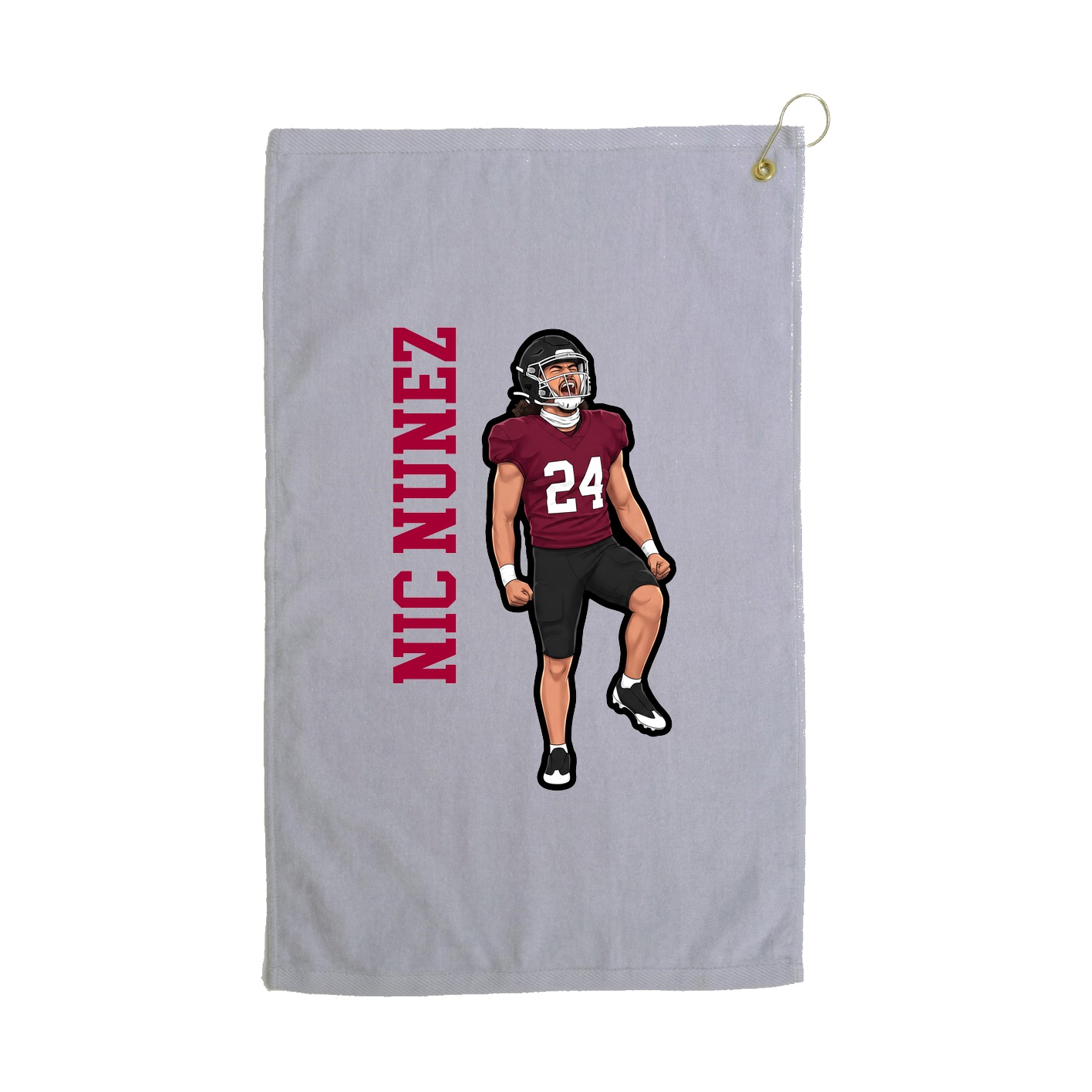 Golf Towel — Name Vertical in Grey