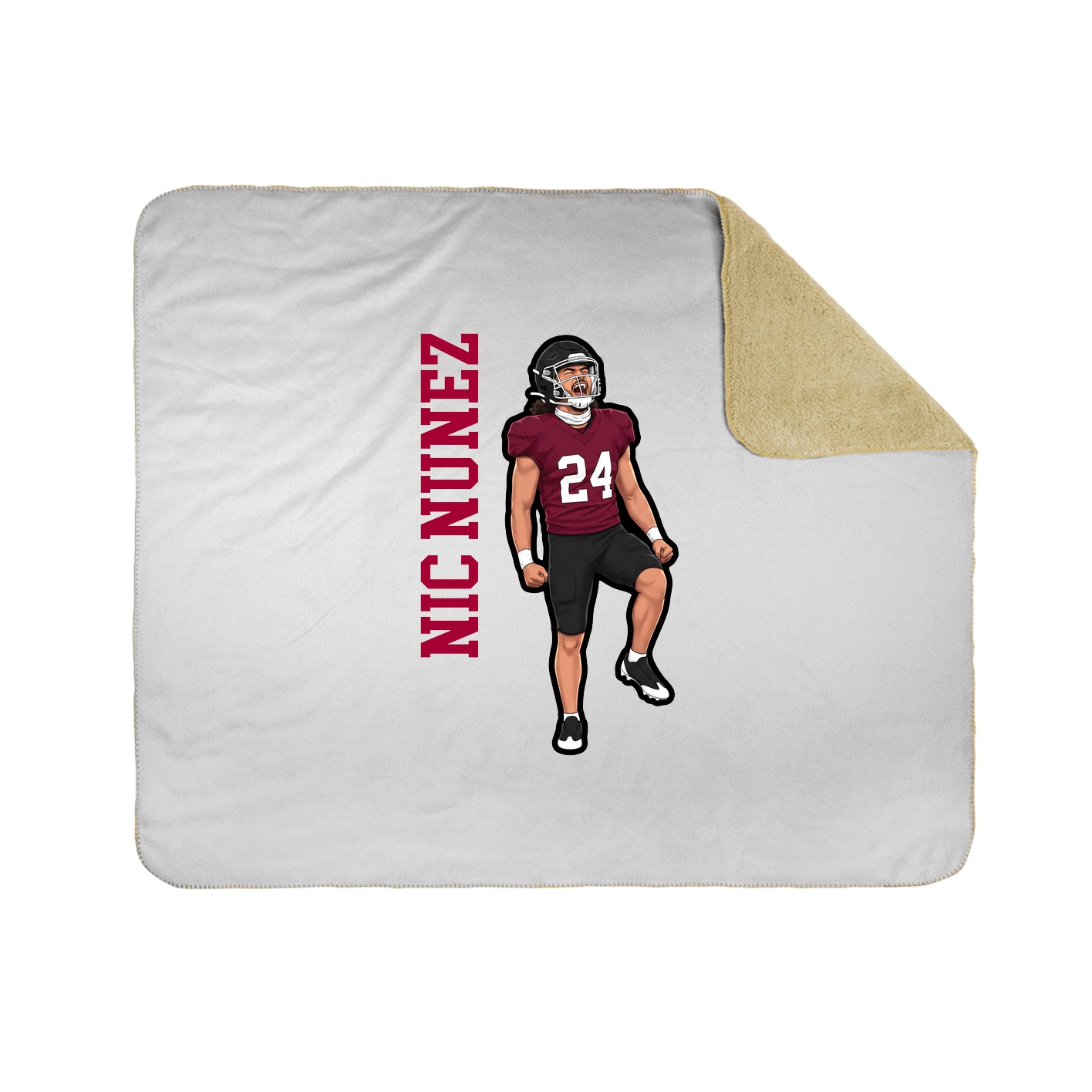 Throw Blanket — Name Vertical in White