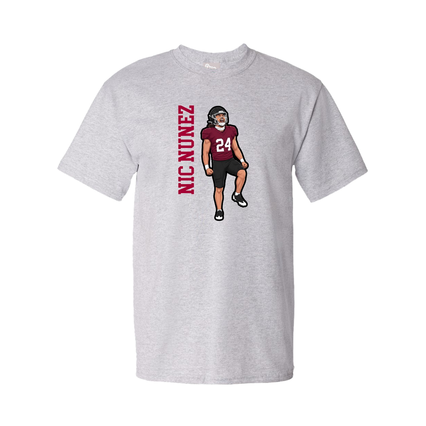 Youth Tee — Name Vertical in Grey