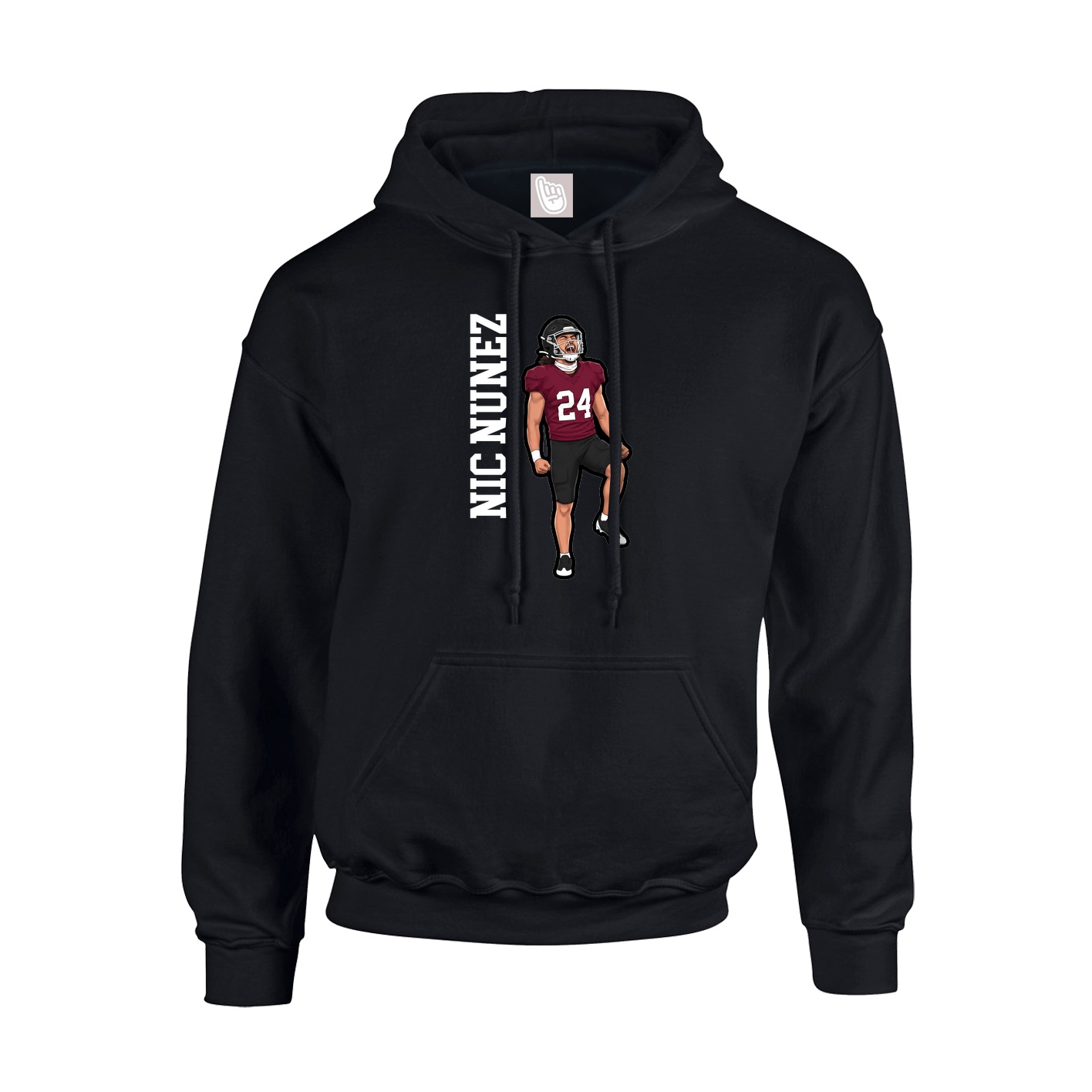 Youth Hoodie — Name Vertical in Black
