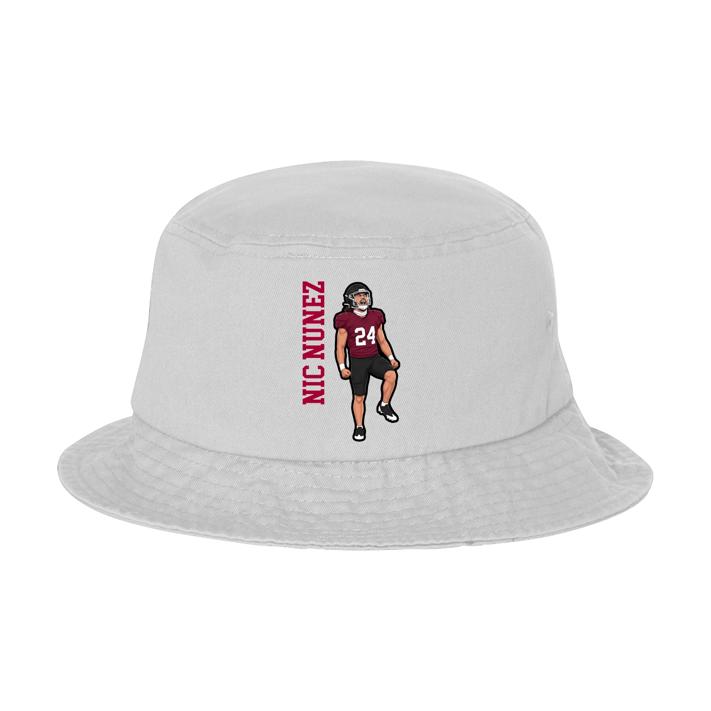 Bucket Cap — Name Vertical in White