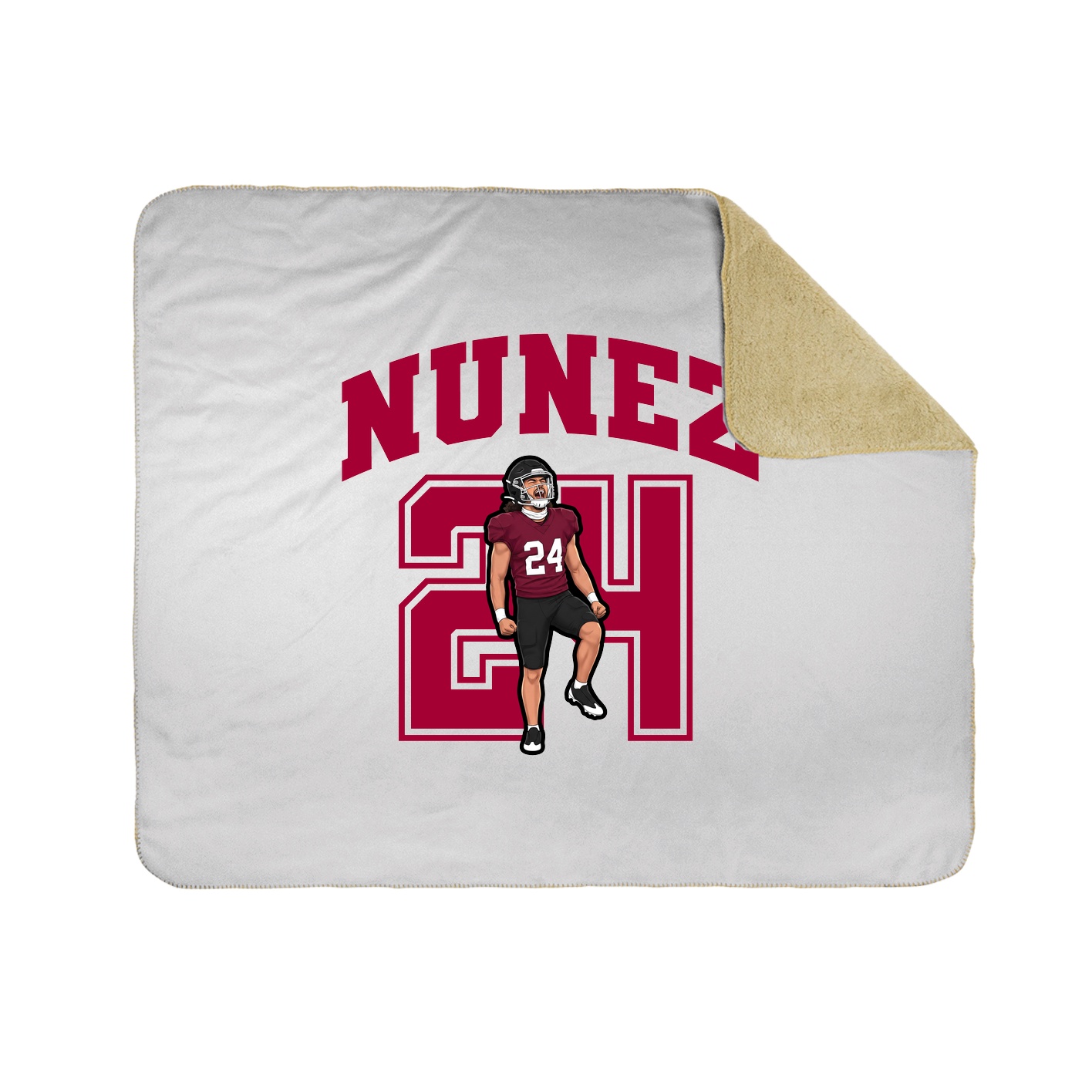 Throw Blanket — Number in White