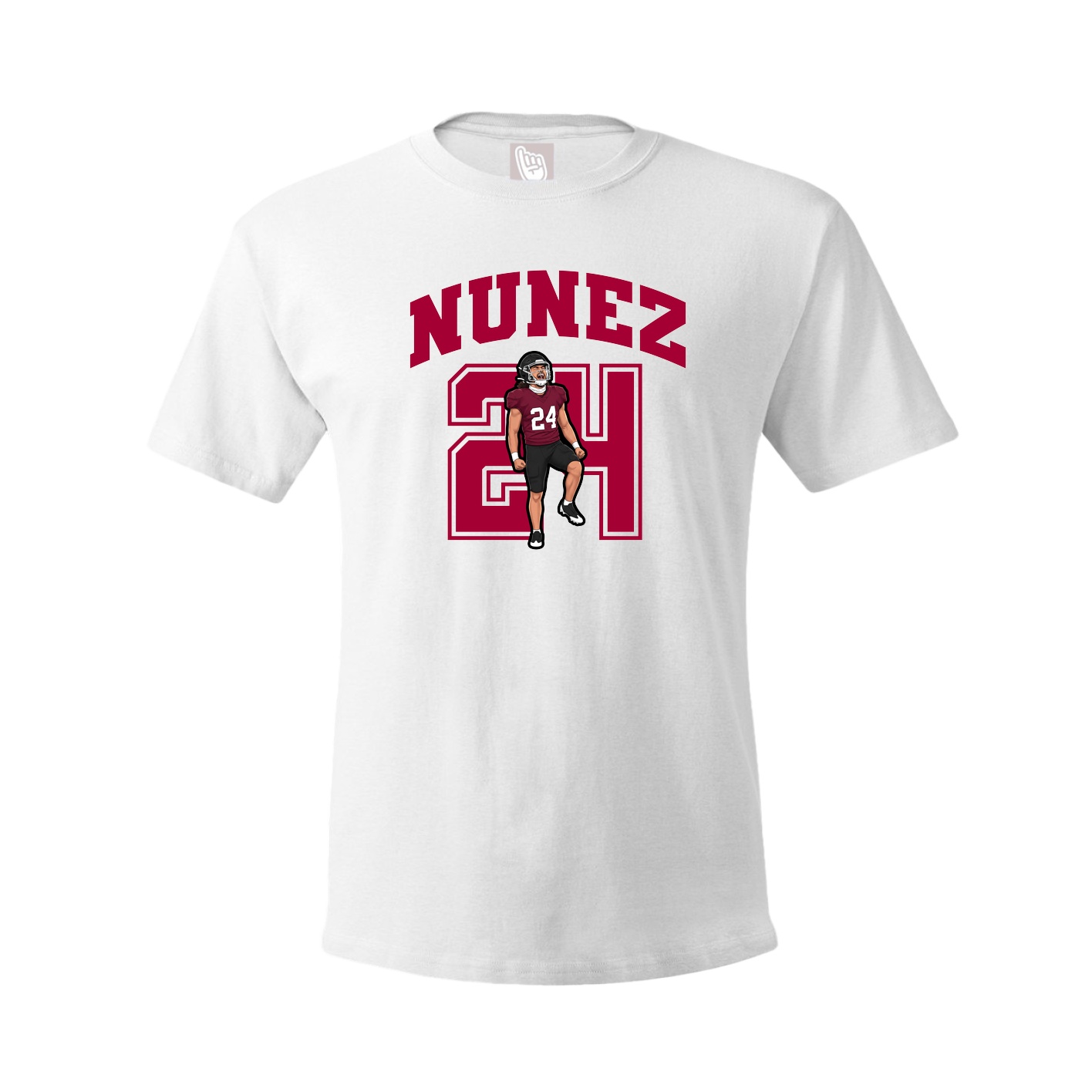 Youth Tee — Number in White