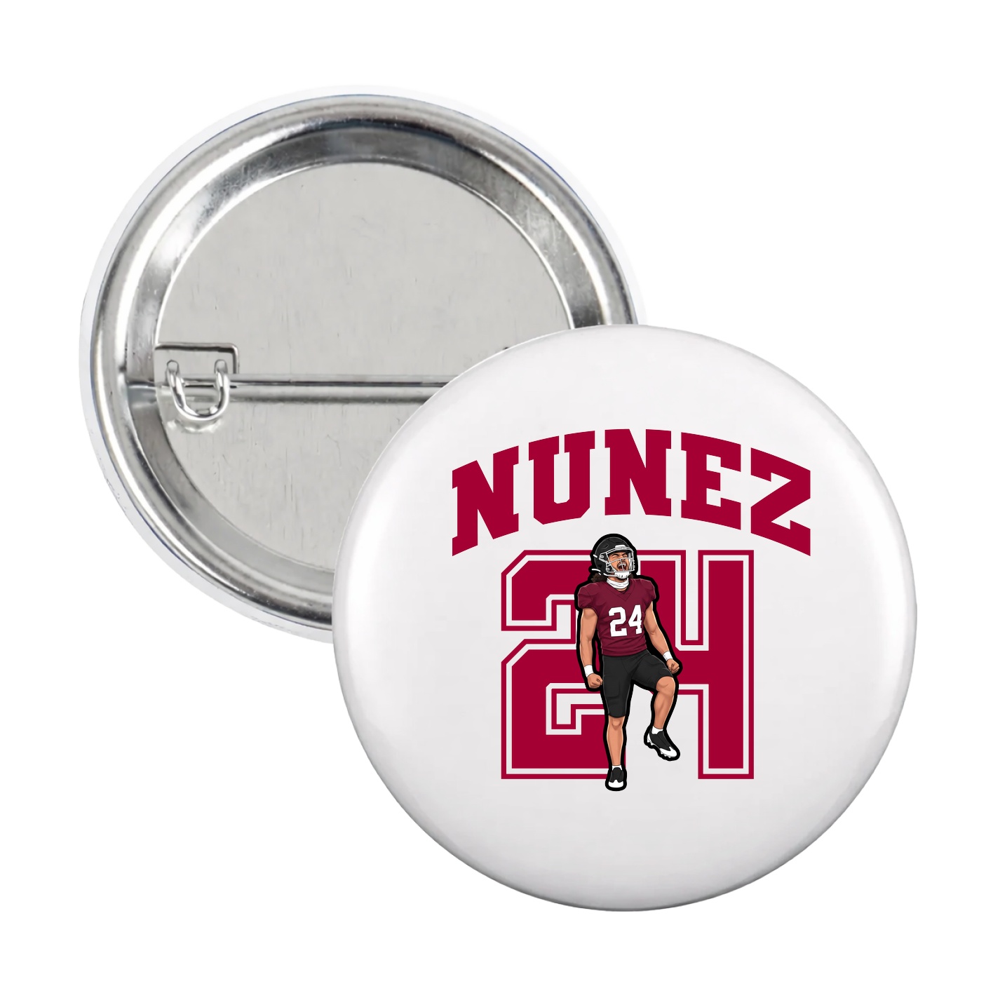 Game Day Button — Number in White