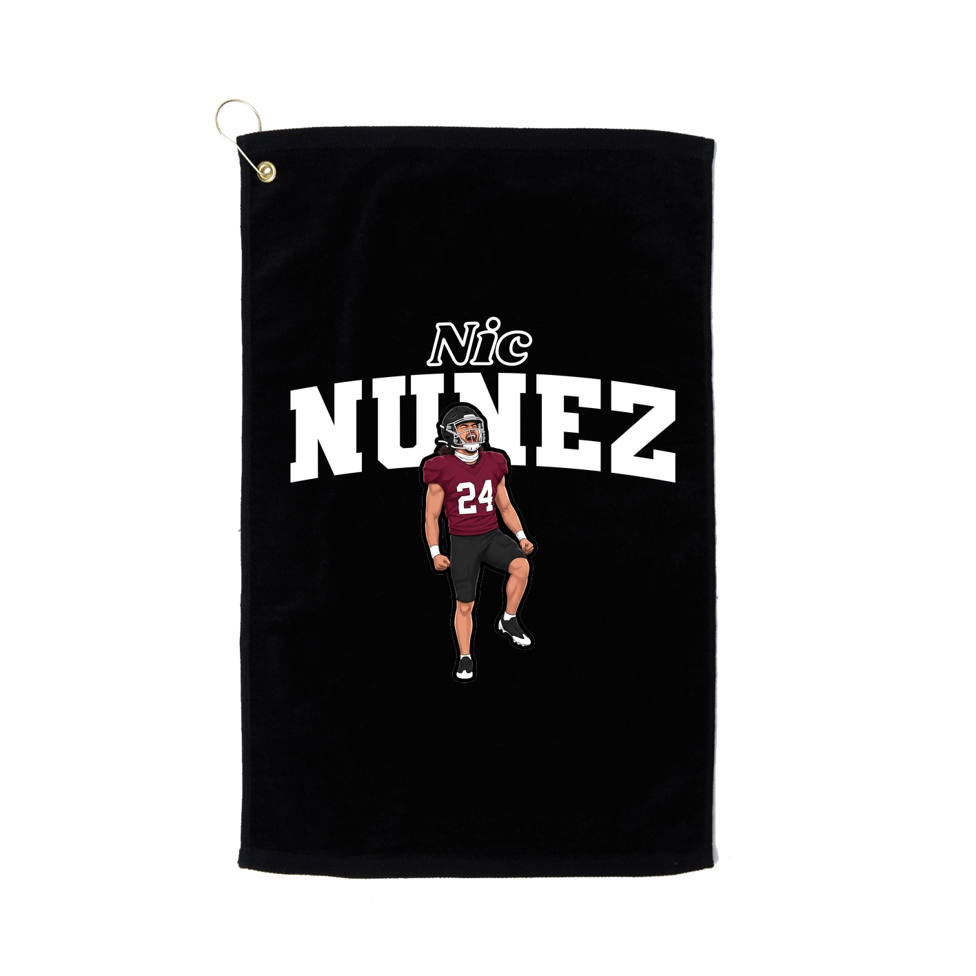 Golf Towel — Name Arch in Black