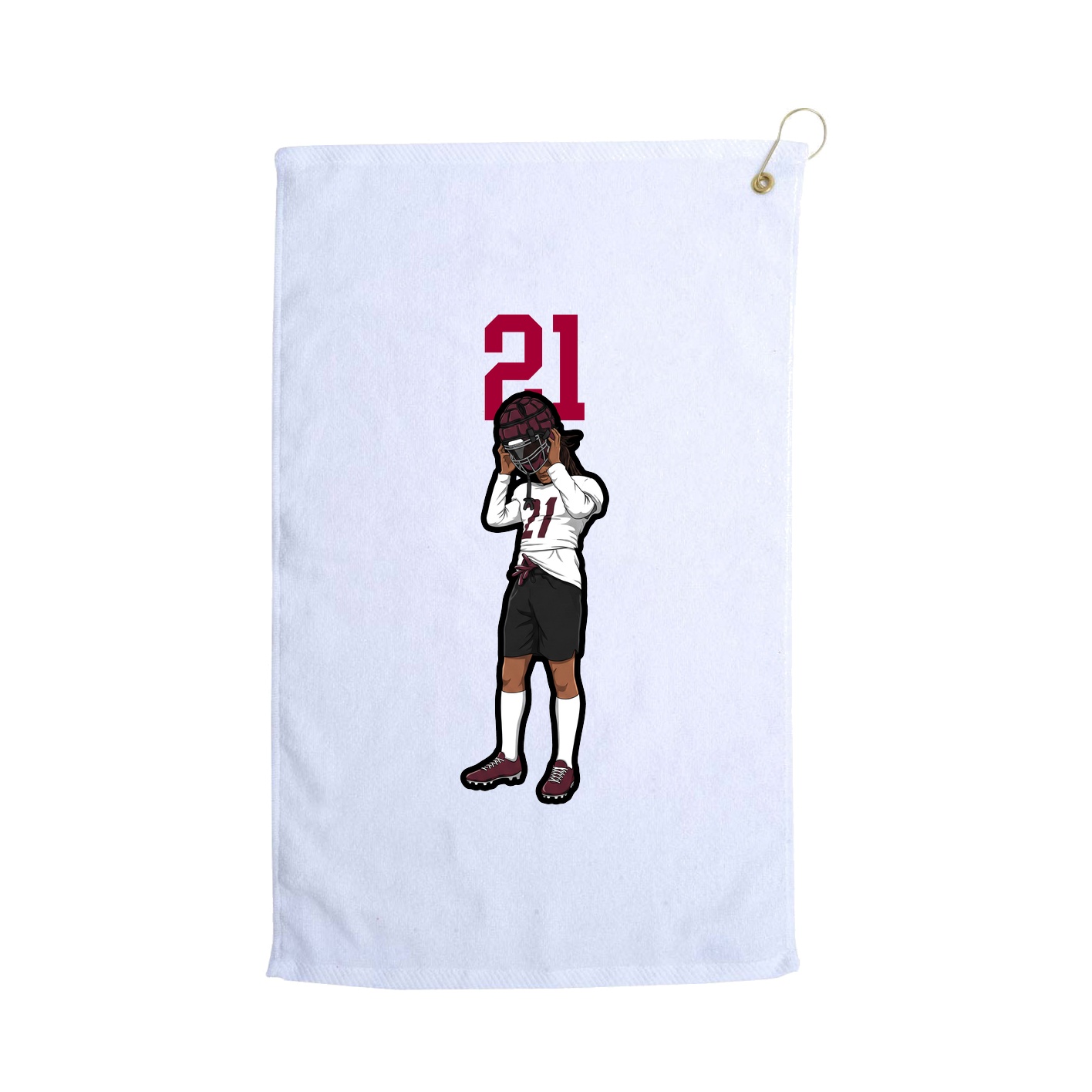 Golf Towel — Number Top in White