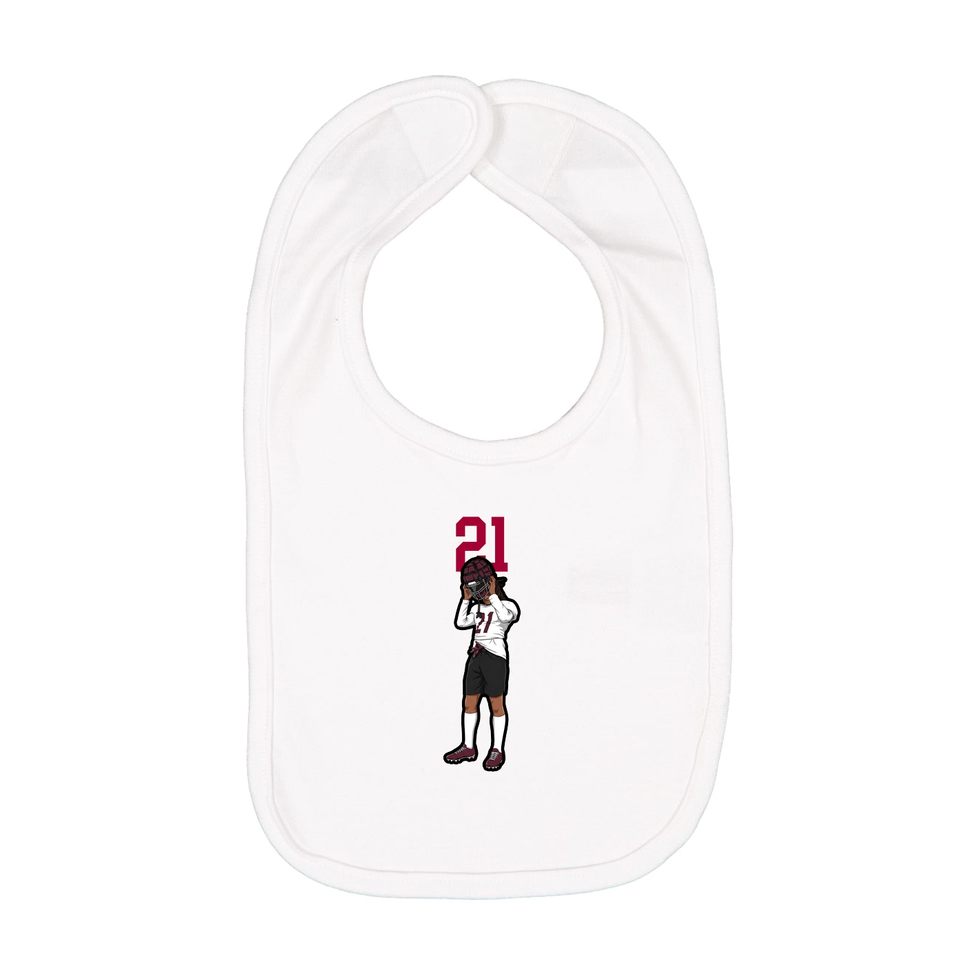 Infant Bib — Number Top in White