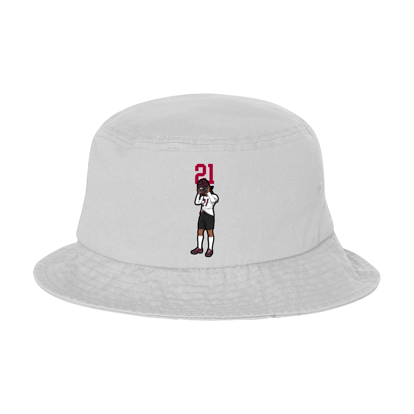 Bucket Cap — Number Top in White