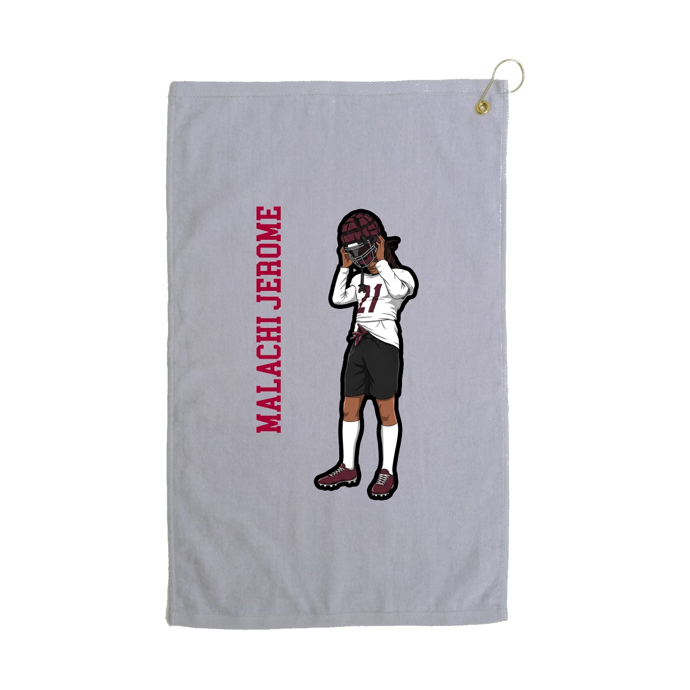Golf Towel — Name Vertical in Grey