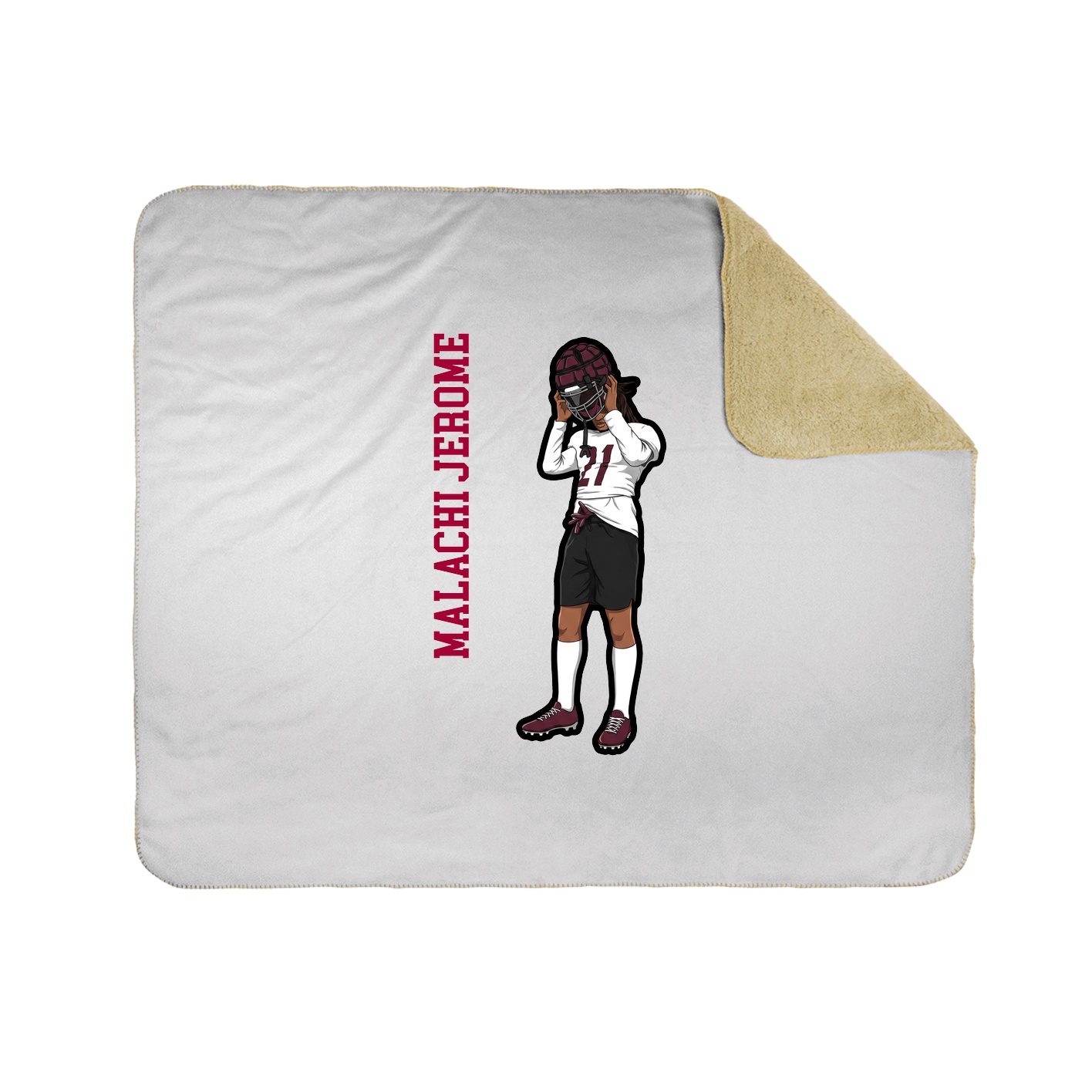 Throw Blanket — Name Vertical in White