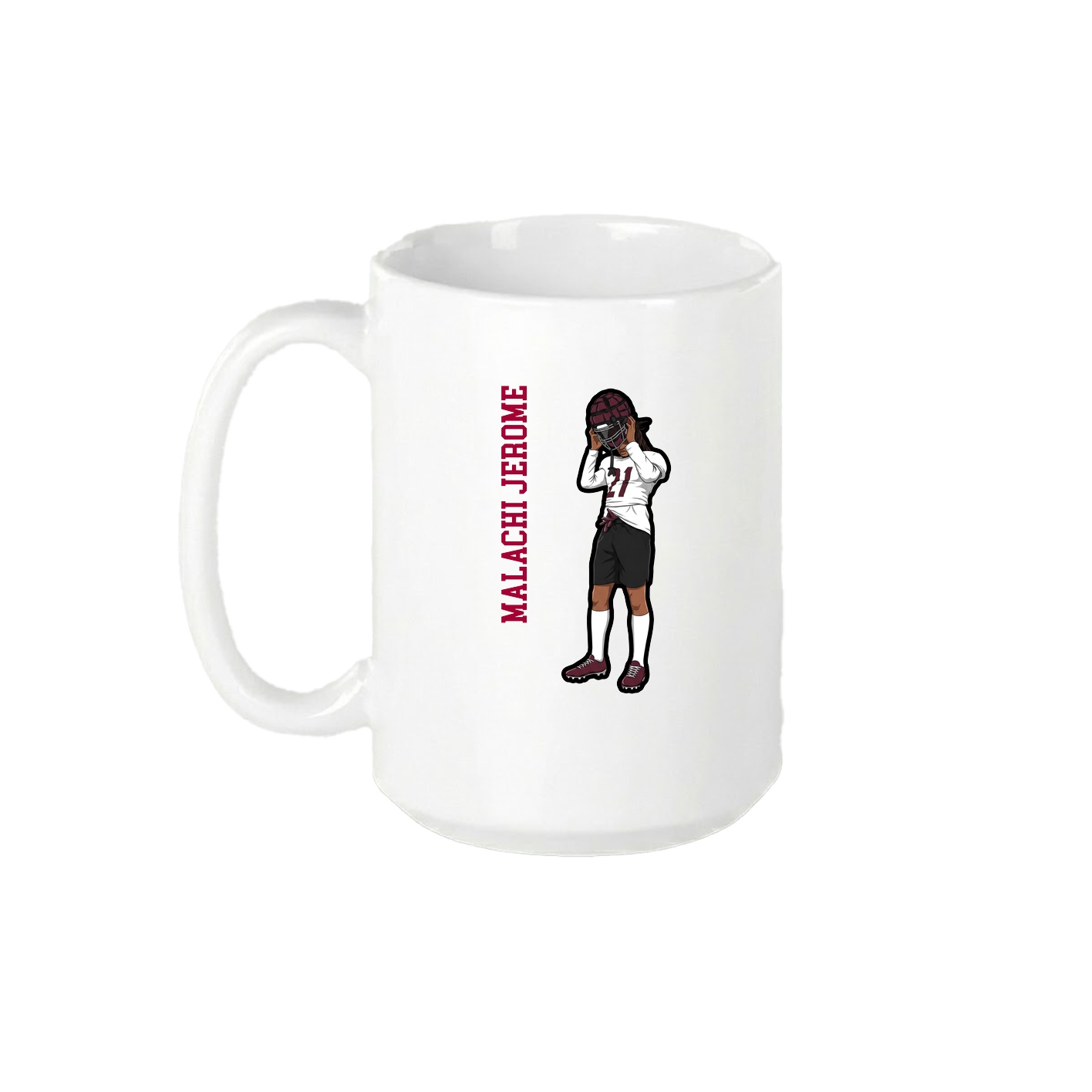 15oz Coffee Mug — Name Vertical in White