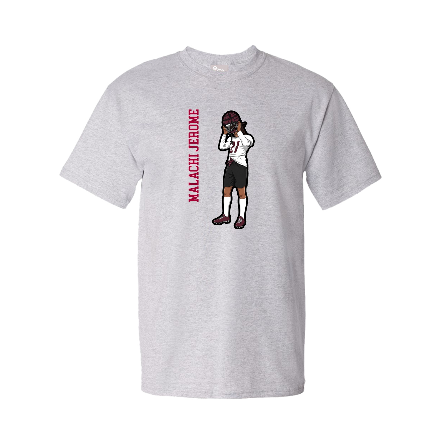 Tee — Name Vertical in Grey