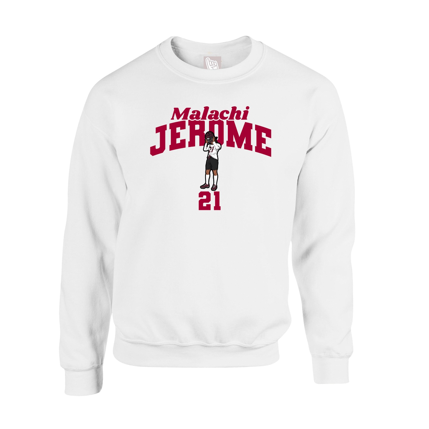 Fleece Crew — Signature Arch in White