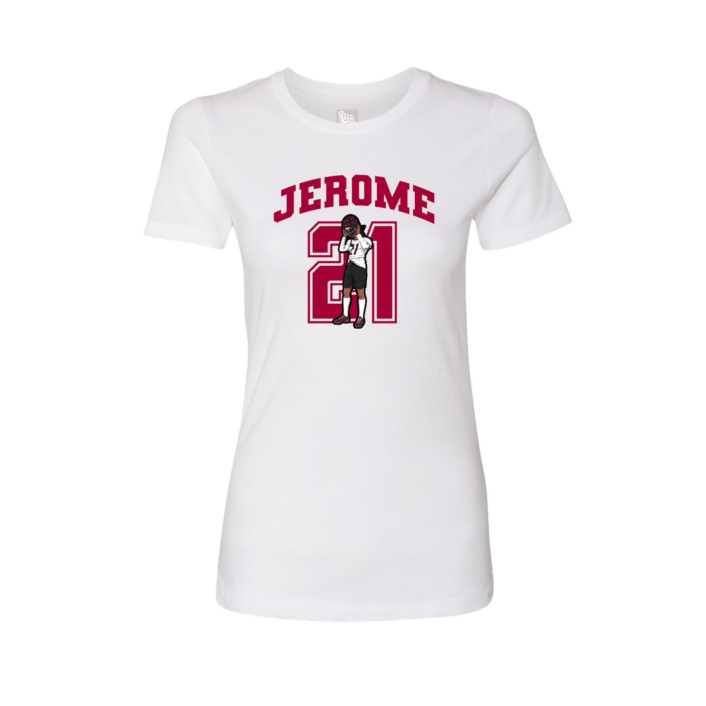 Fitted Women's Tee — Number in White