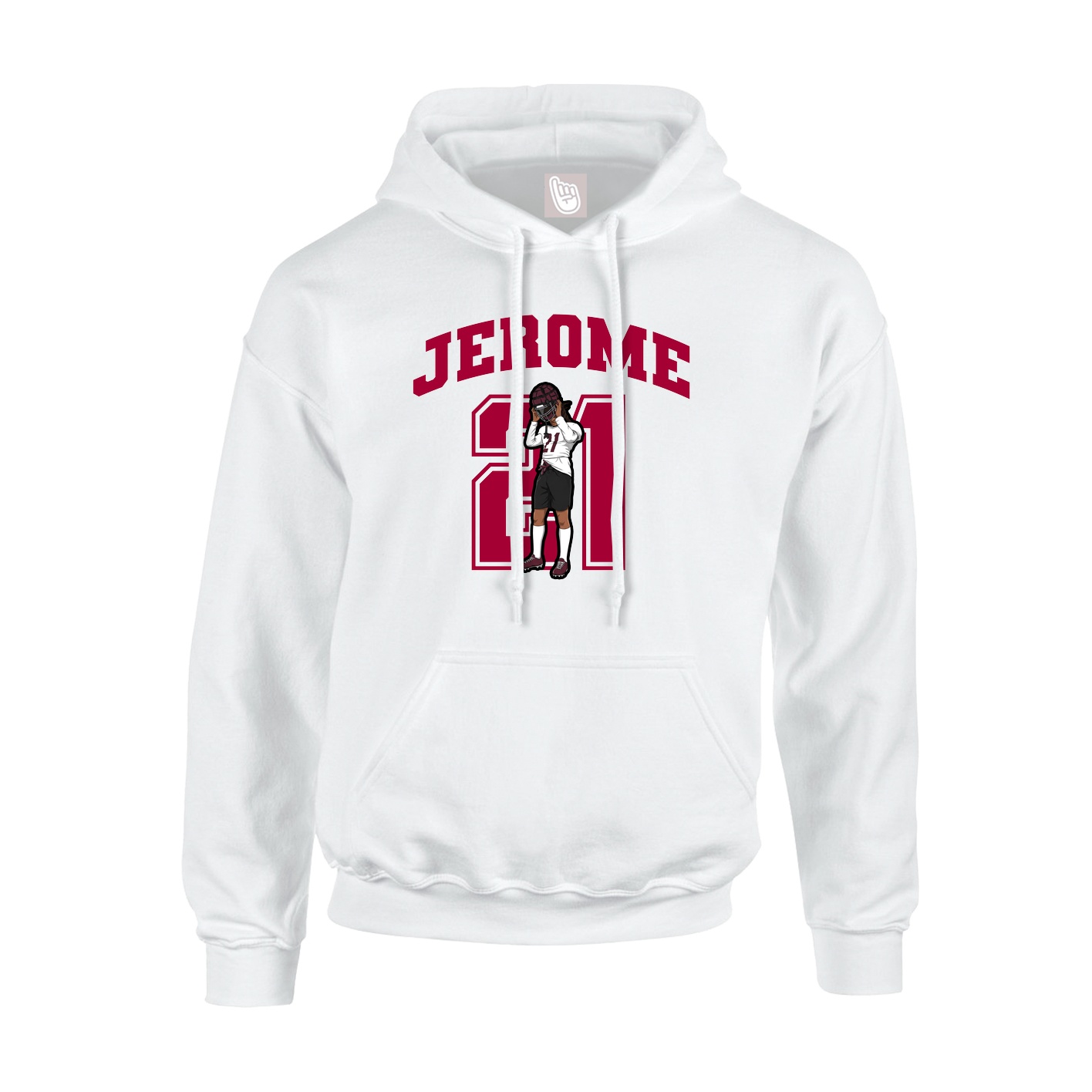 Hoodie — Number in White