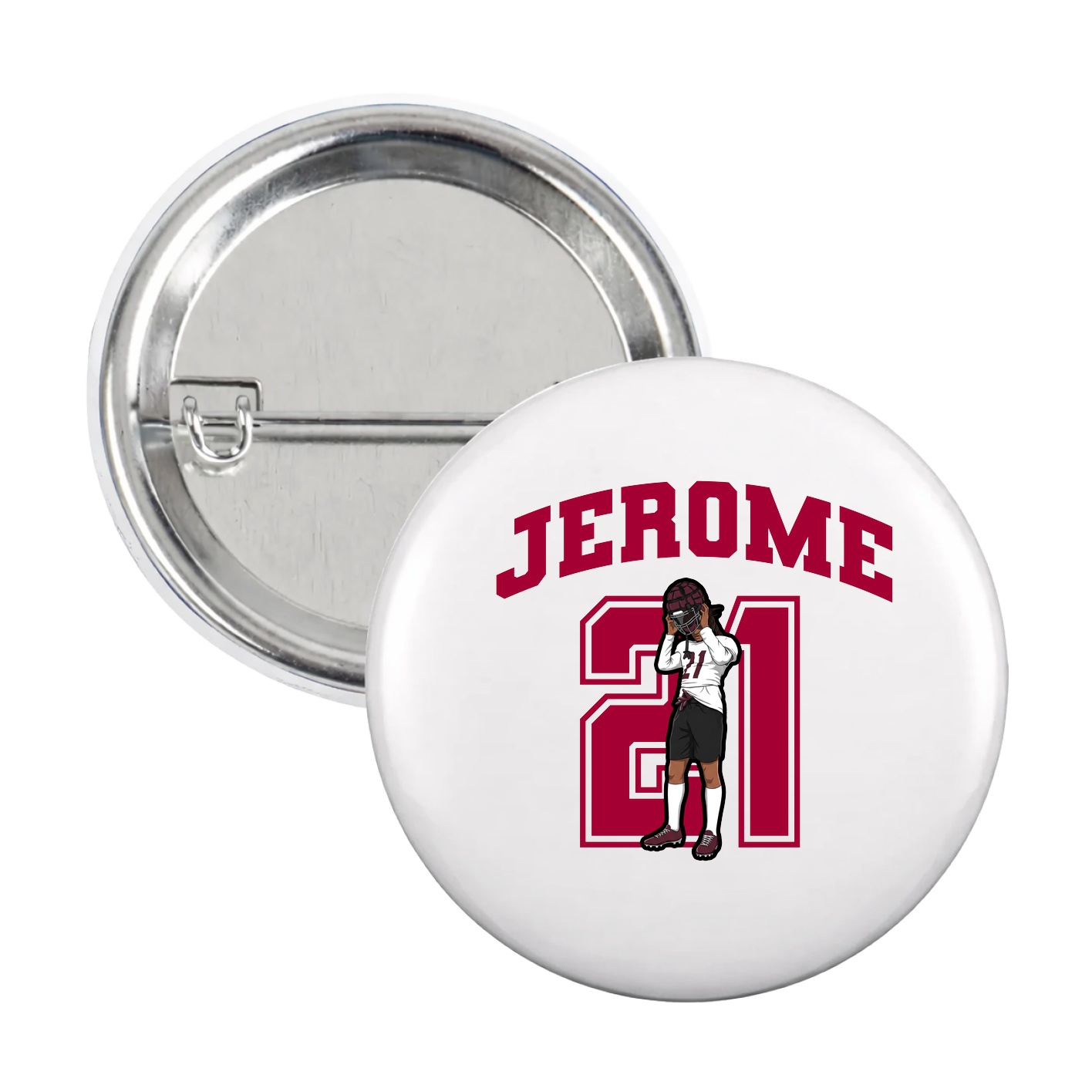 Game Day Button — Number in White