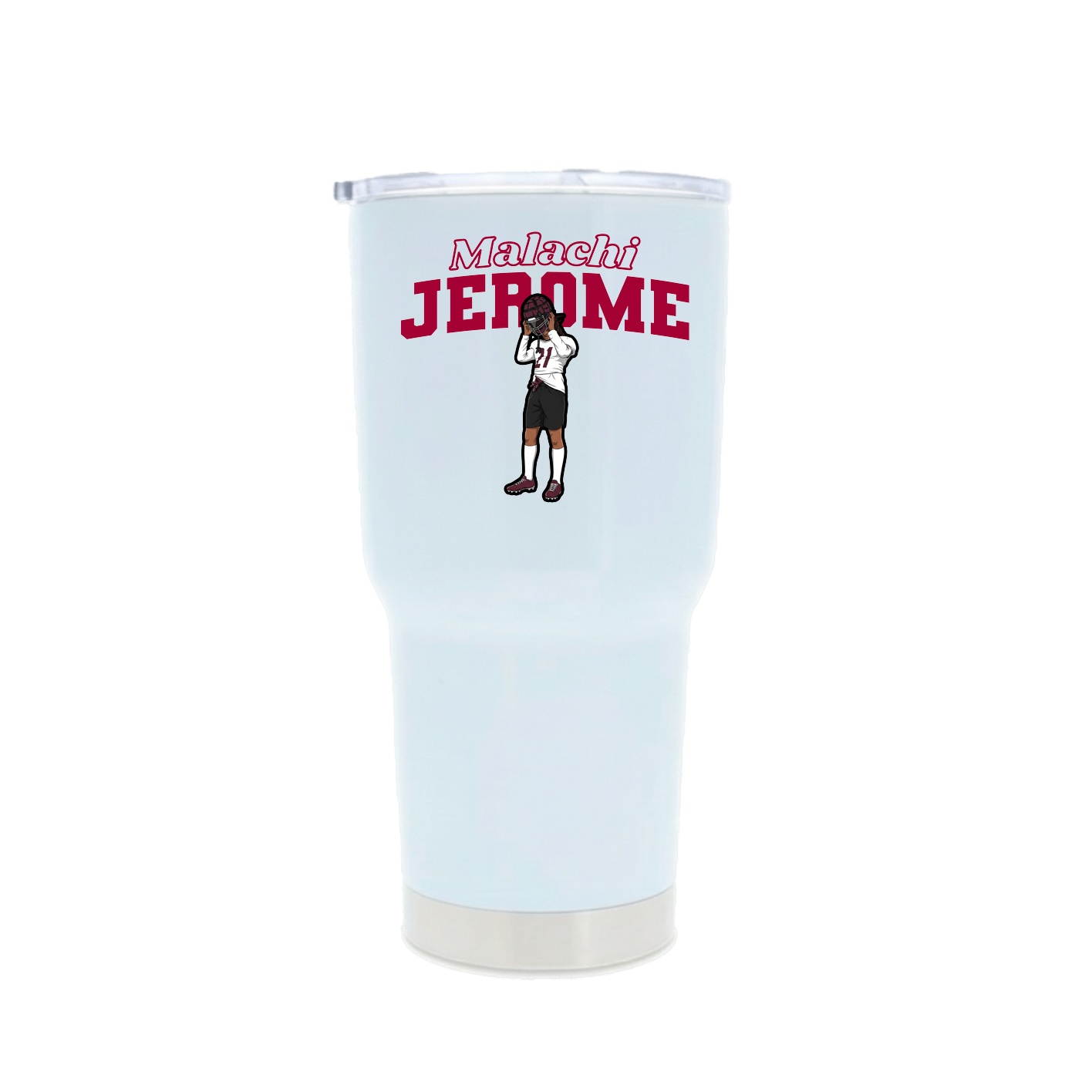 30oz Stainless Steel Tumbler — Name Arch in White