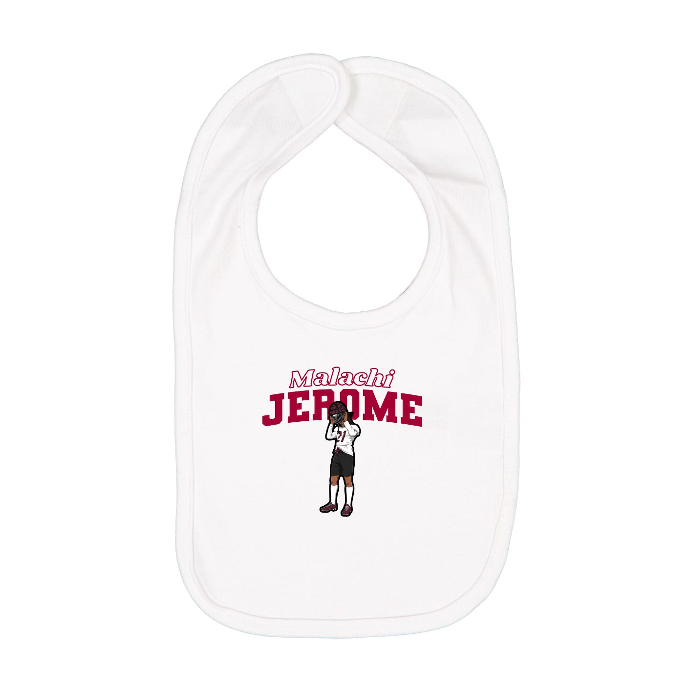 Infant Bib — Name Arch in White