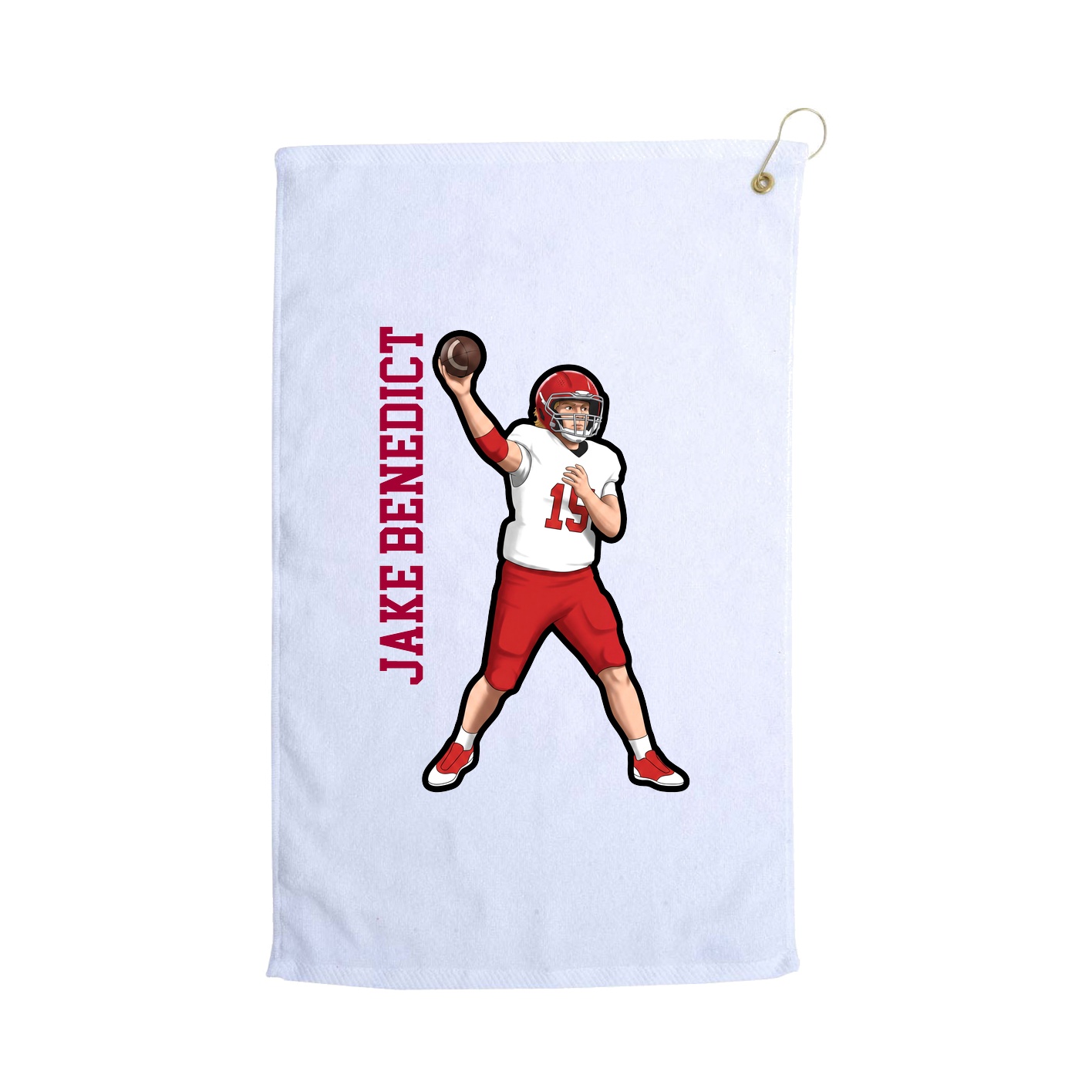 Golf Towel — Name Vertical in White
