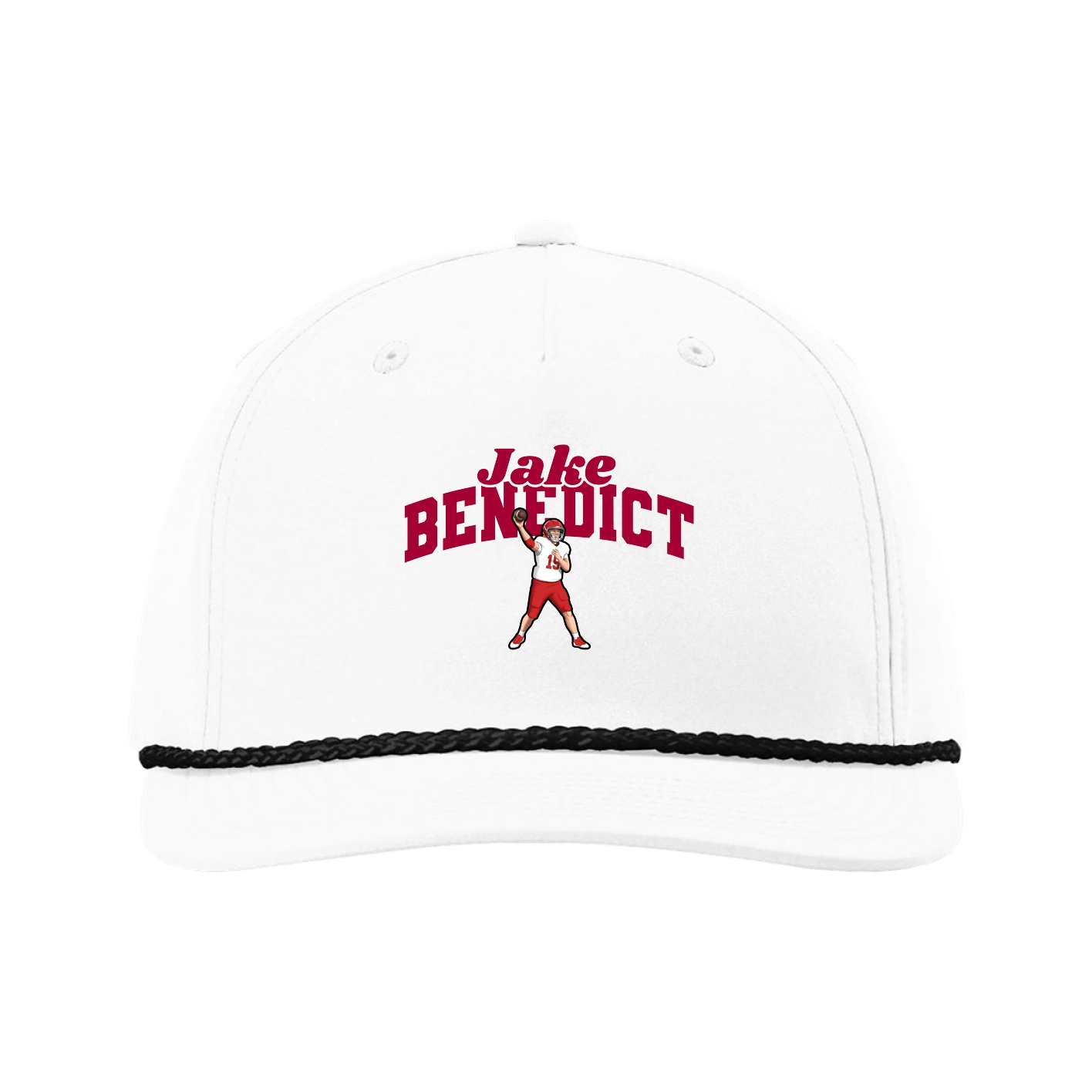 Five-Panel Classic Rope Cap — Signature Arch in White