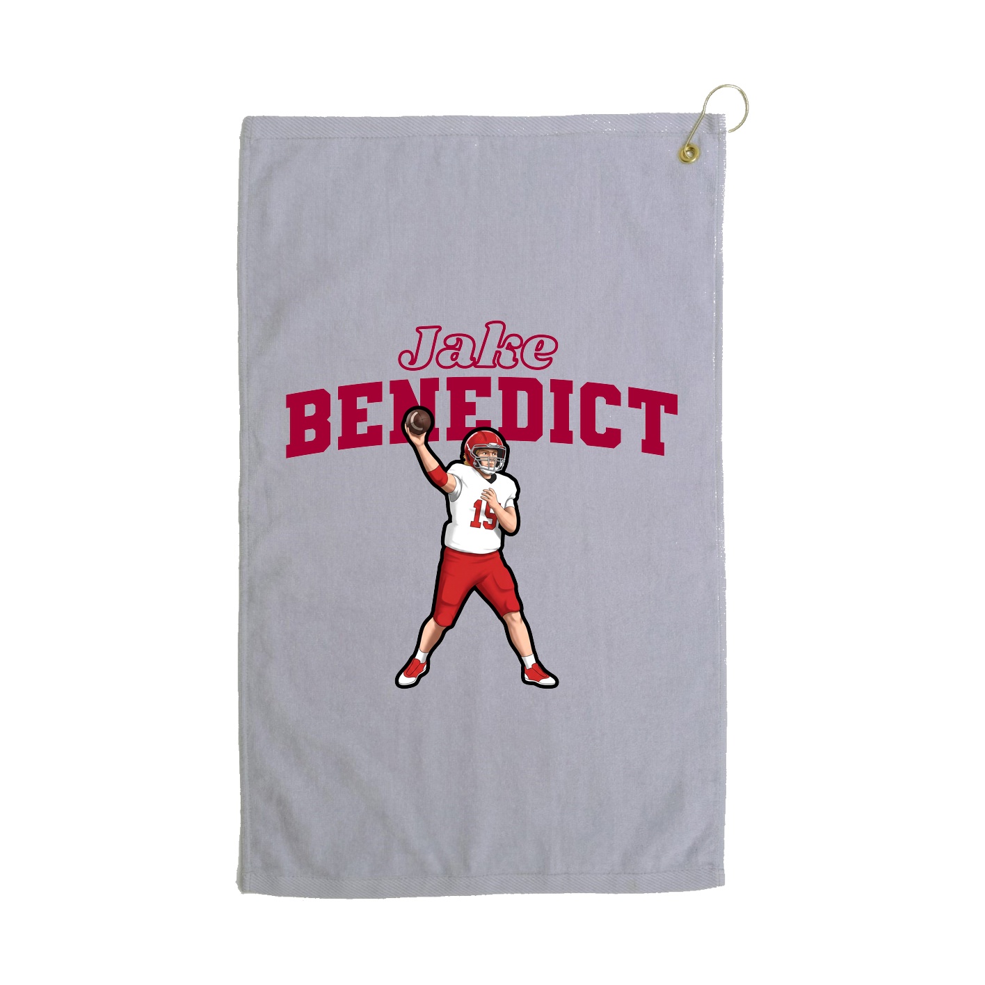 Golf Towel — Name Arch in Grey