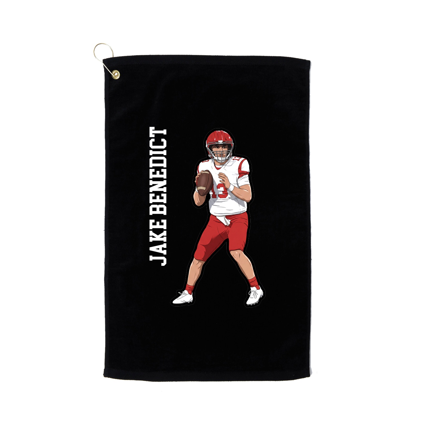 Golf Towel — Name Vertical in Black