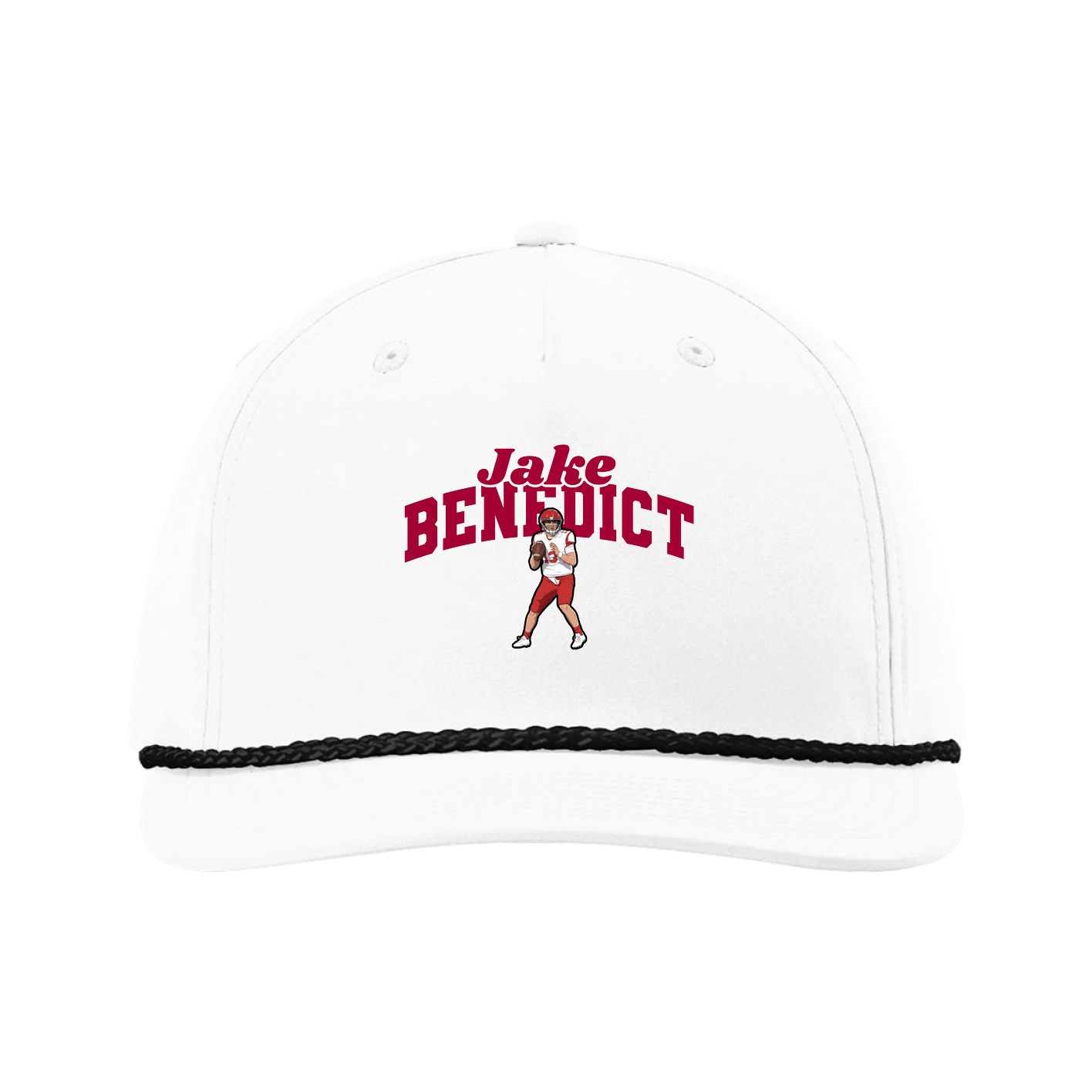 Five-Panel Classic Rope Cap — Signature Arch in White
