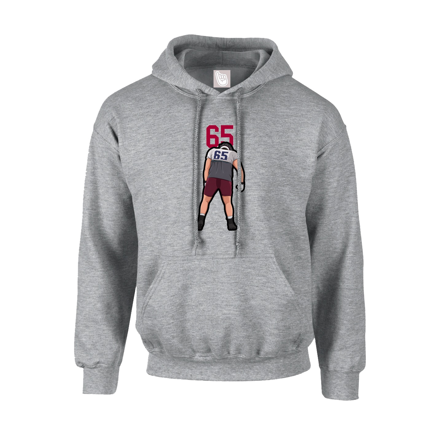 Hoodie — Number Top in Grey