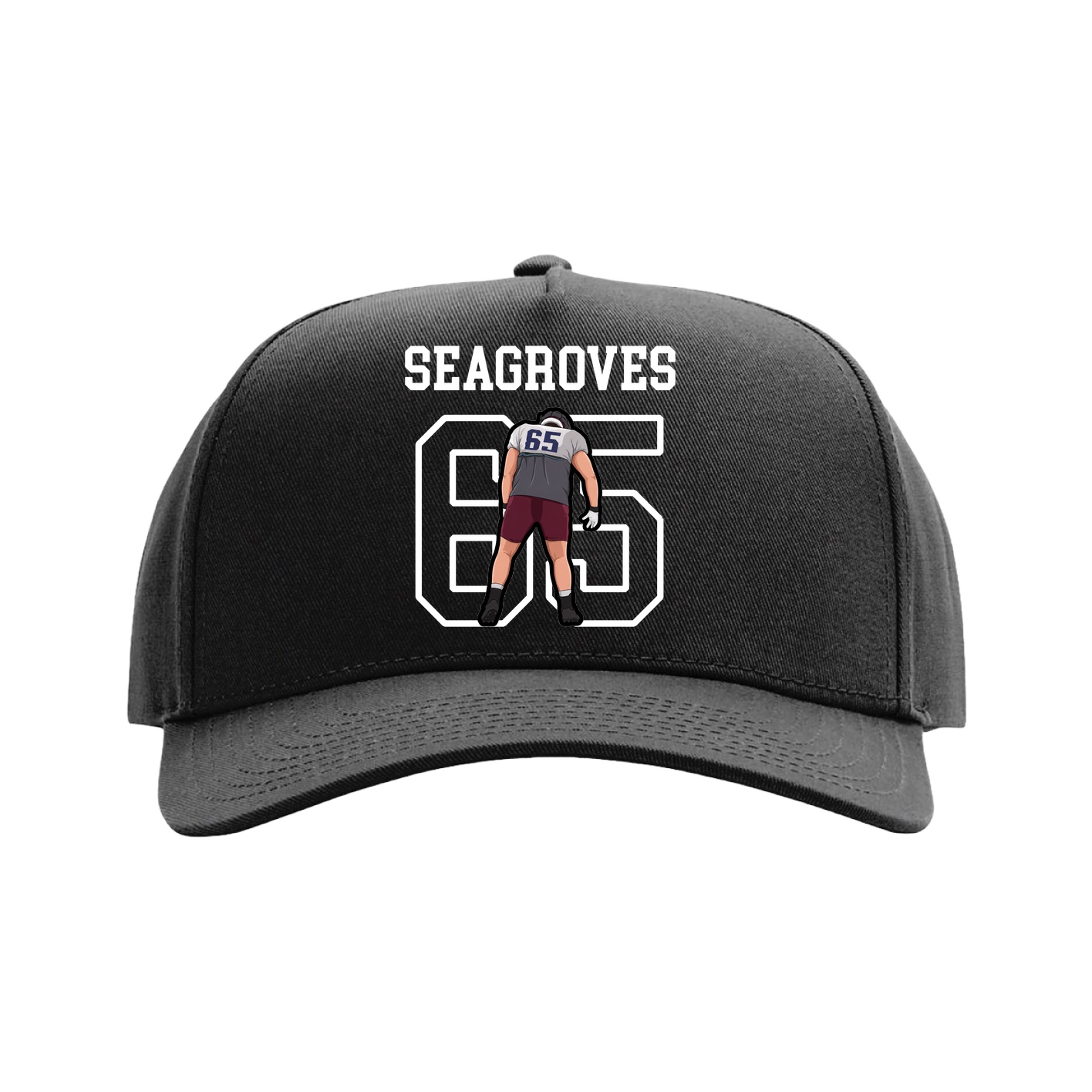 Full Fabric Five-Panel Champ Cap — Shirsey in Black