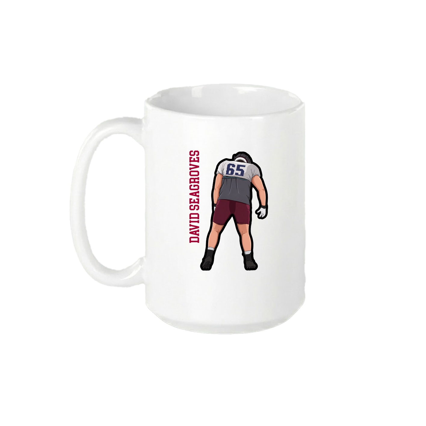 15oz Coffee Mug — Name Vertical in White