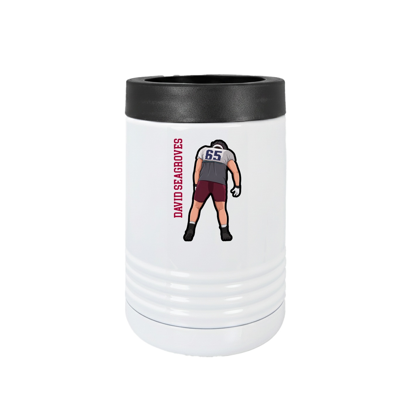 Beverage Holder — Name Vertical in White