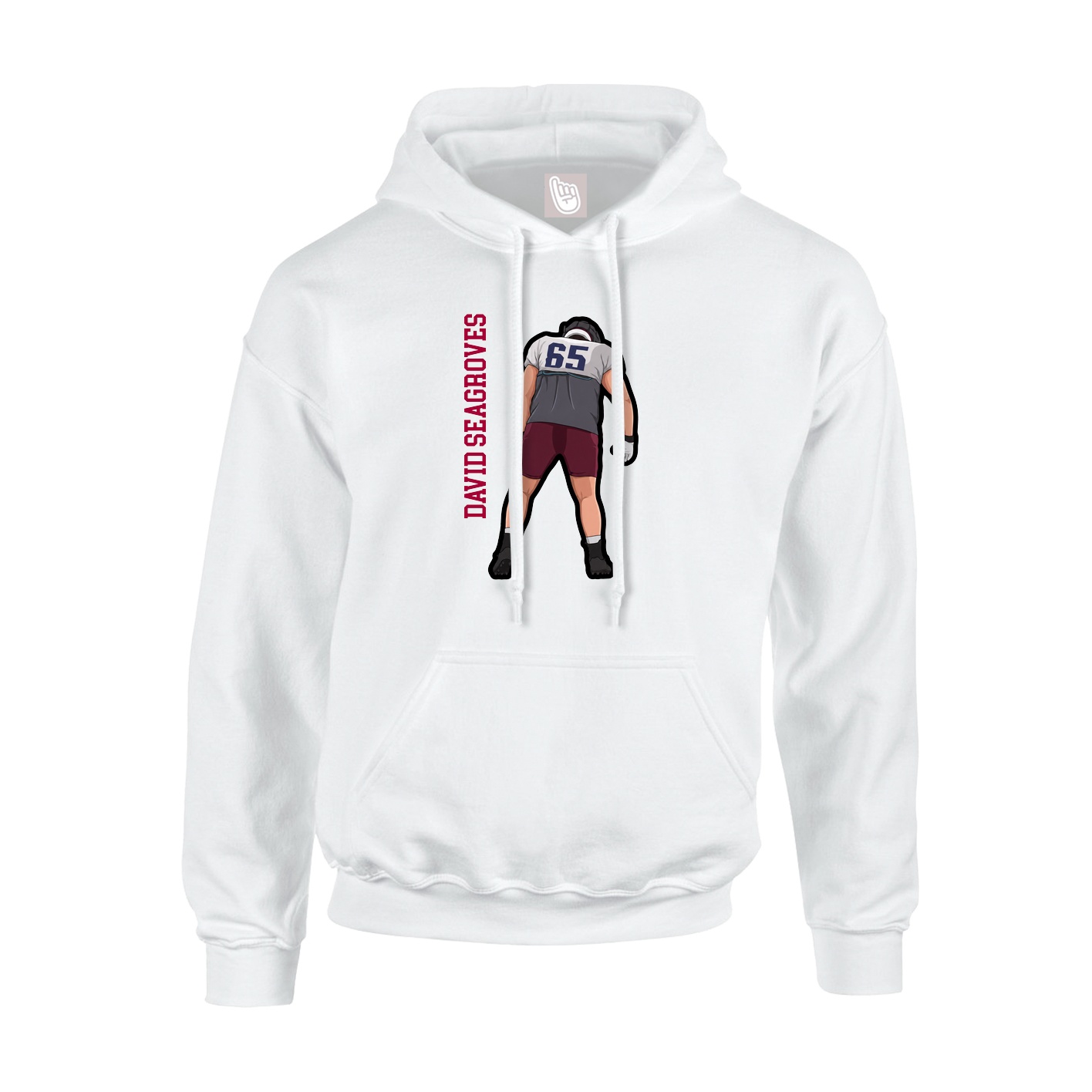 Hoodie — Name Vertical in White