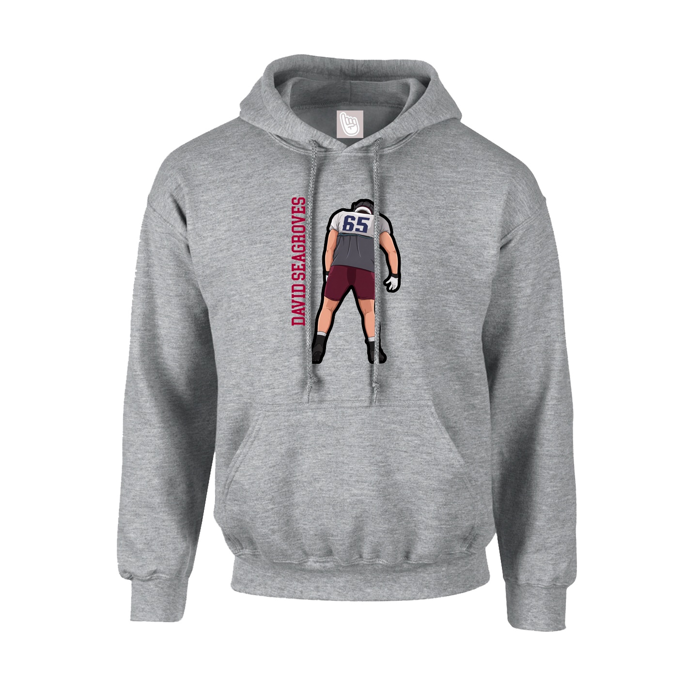 Youth Hoodie — Name Vertical in Grey