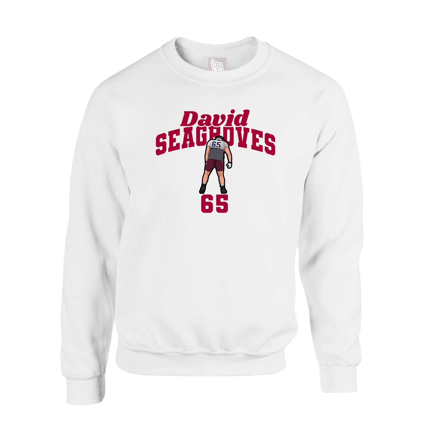 Fleece Crew — Signature Arch in White