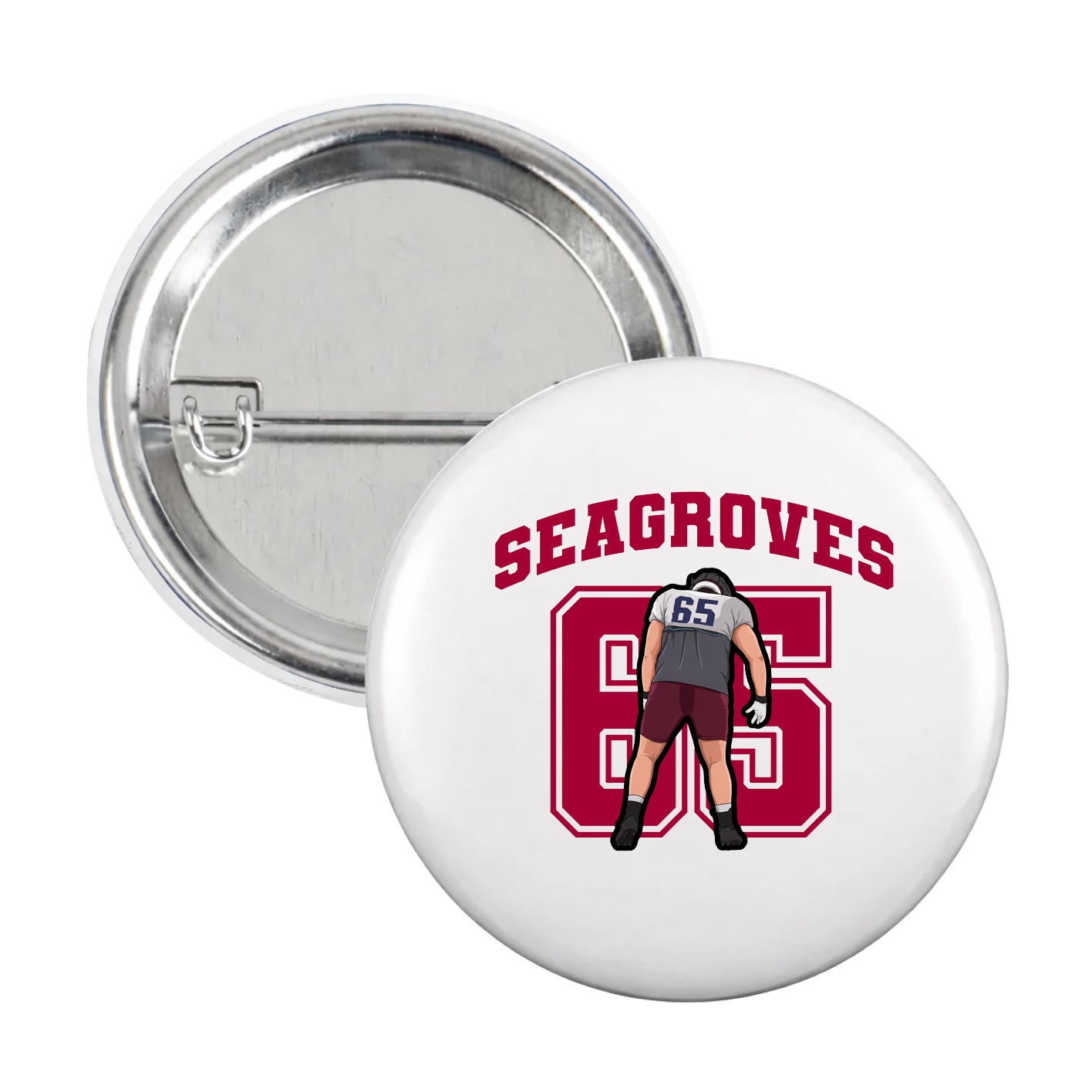 Game Day Button — Number in White