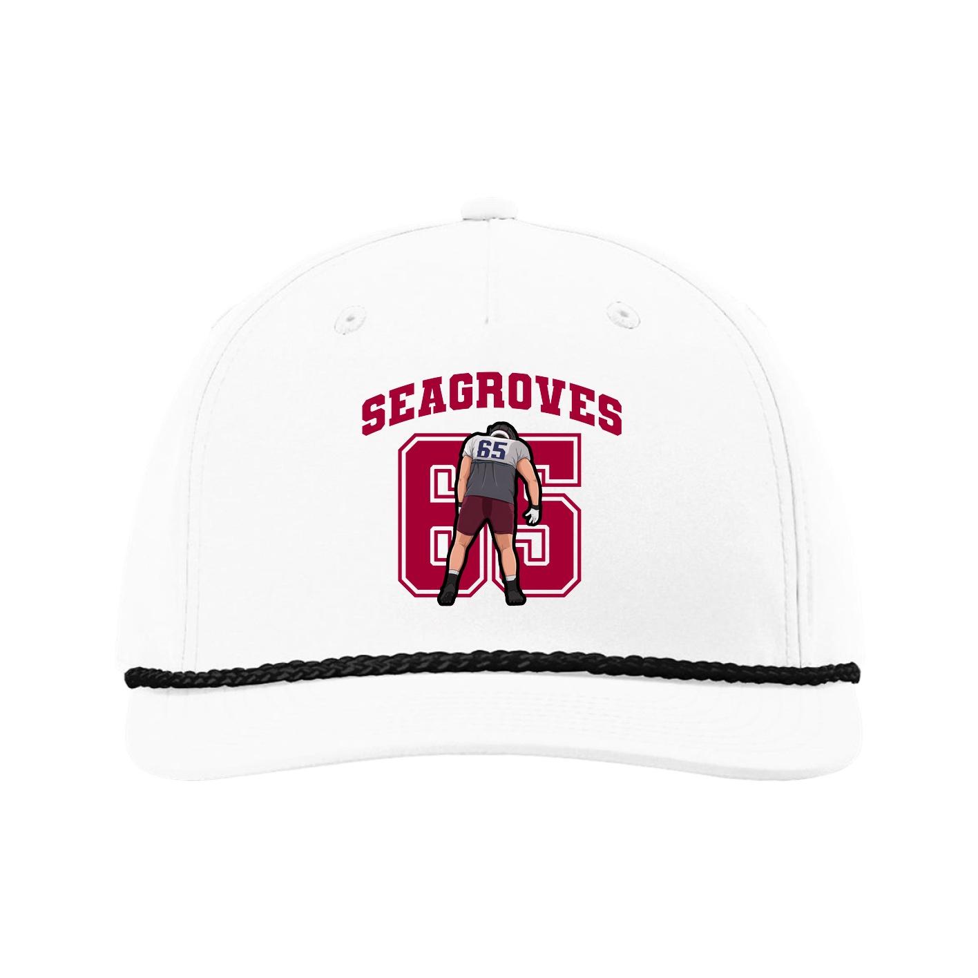 Five-Panel Classic Rope Cap — Number in White