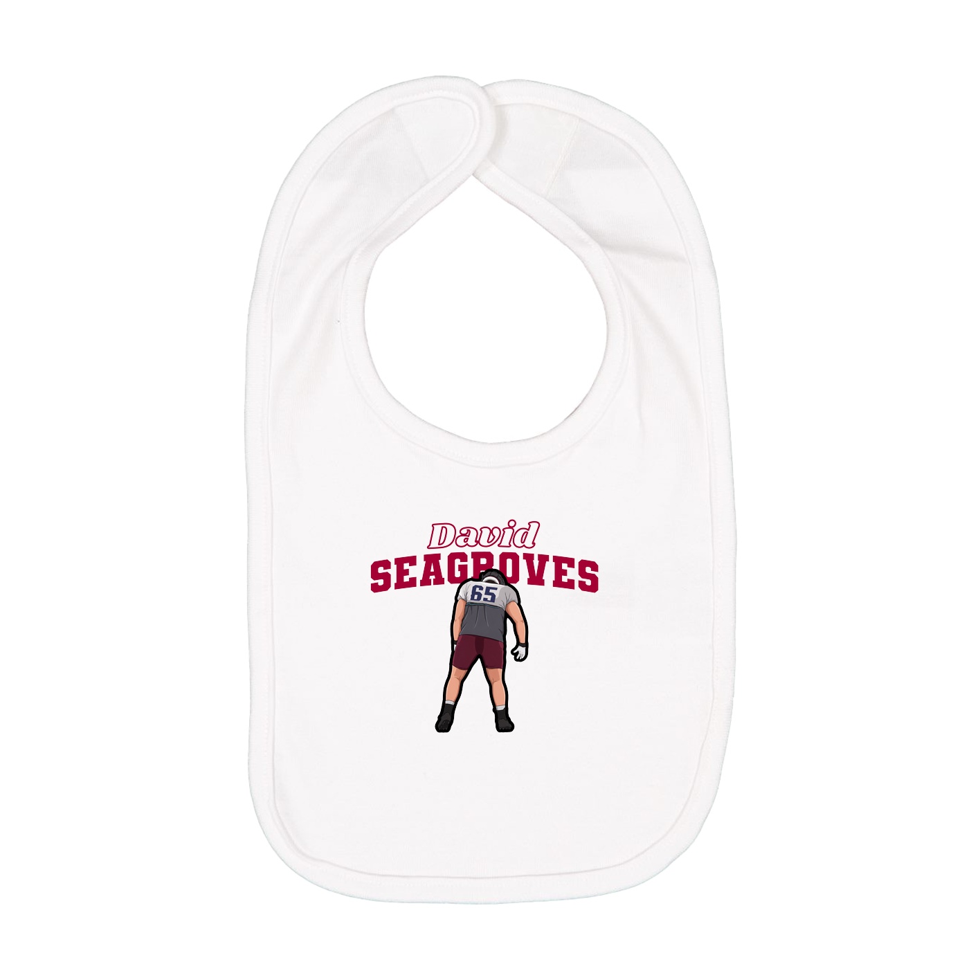 Infant Bib — Name Arch in White