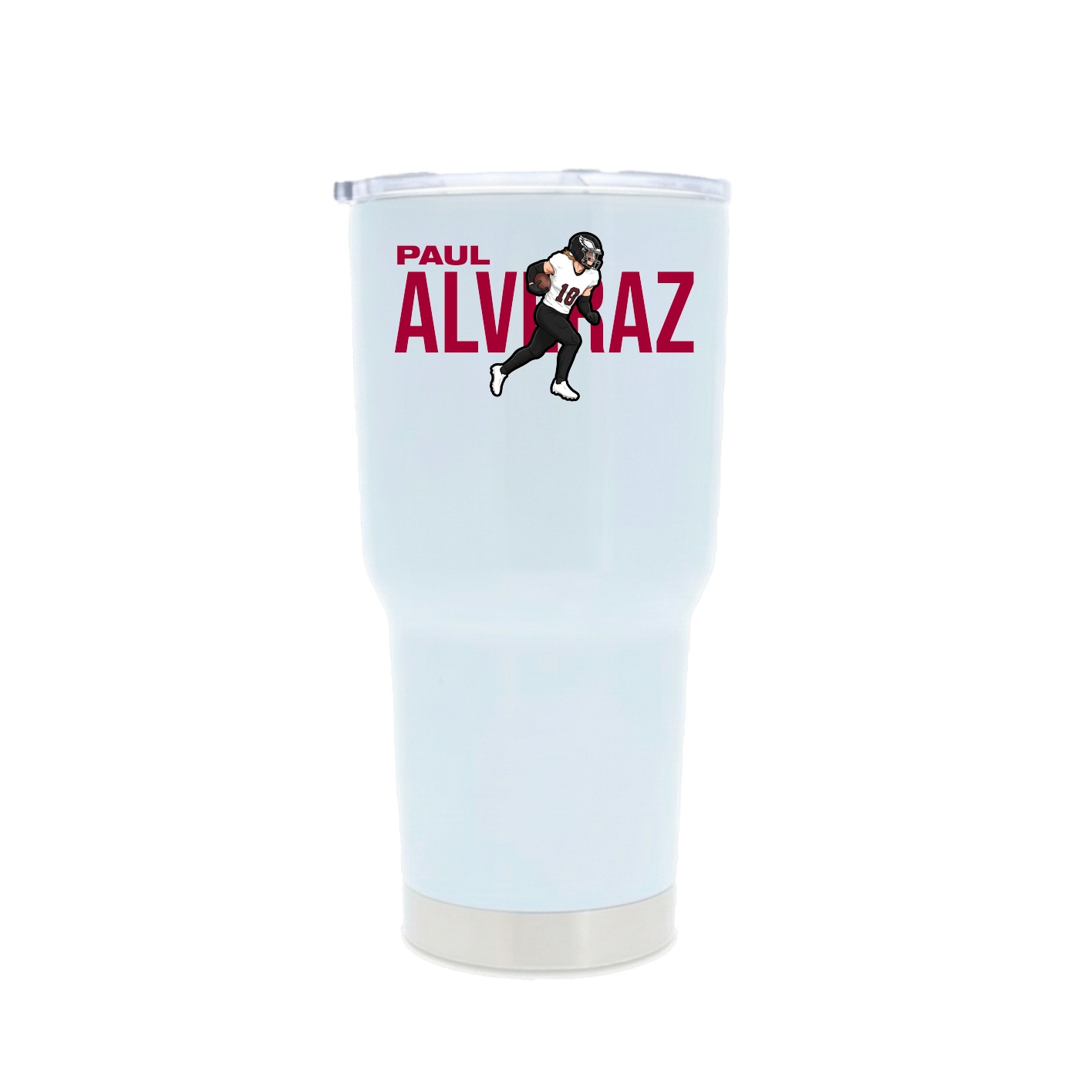 30oz Stainless Steel Tumbler — Player Name in White