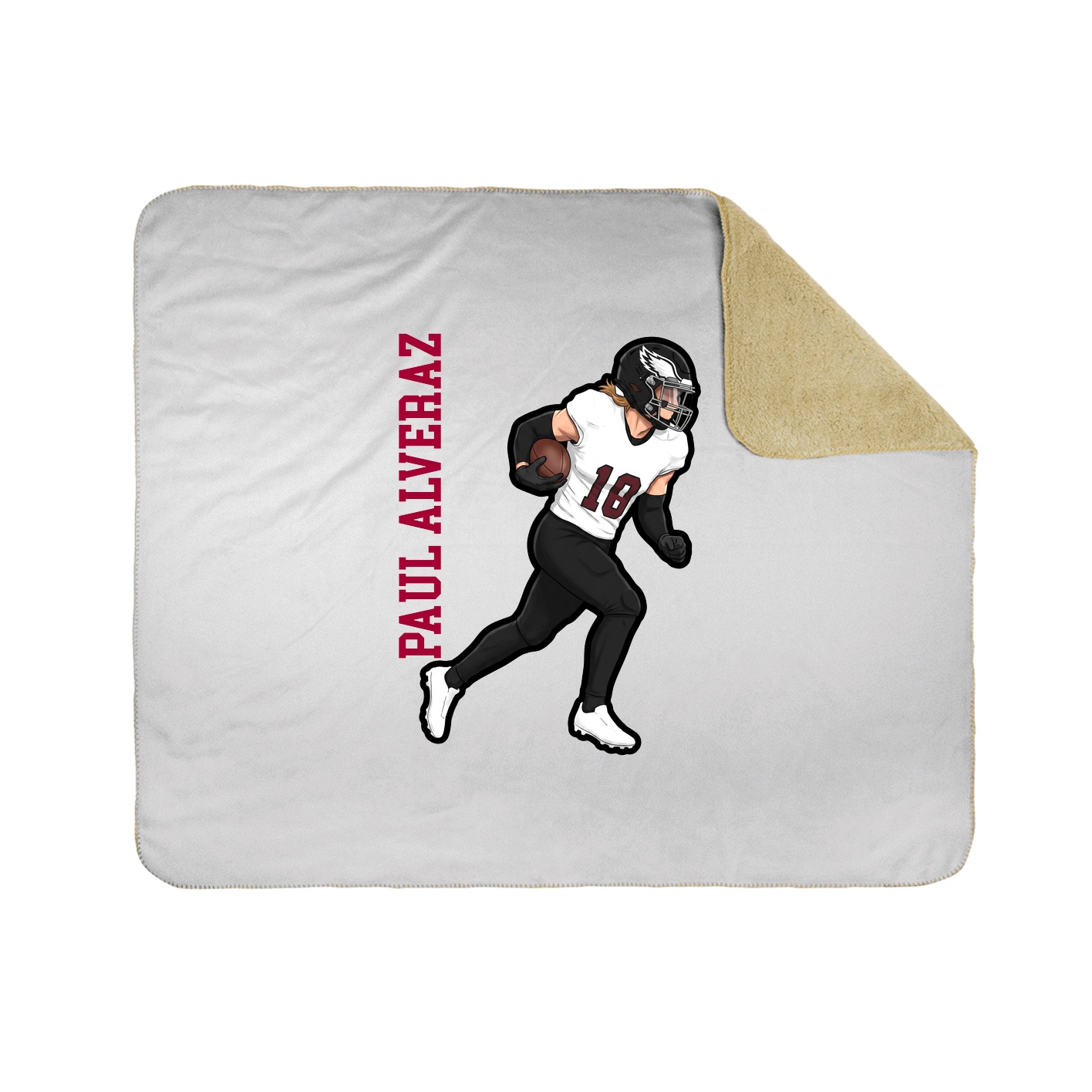 Throw Blanket — Name Vertical in White