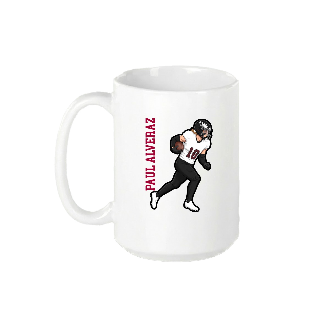 15oz Coffee Mug — Name Vertical in White