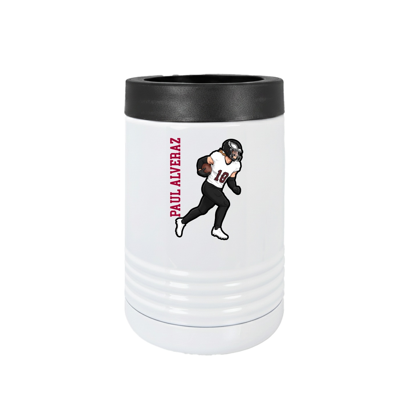 Beverage Holder — Name Vertical in White