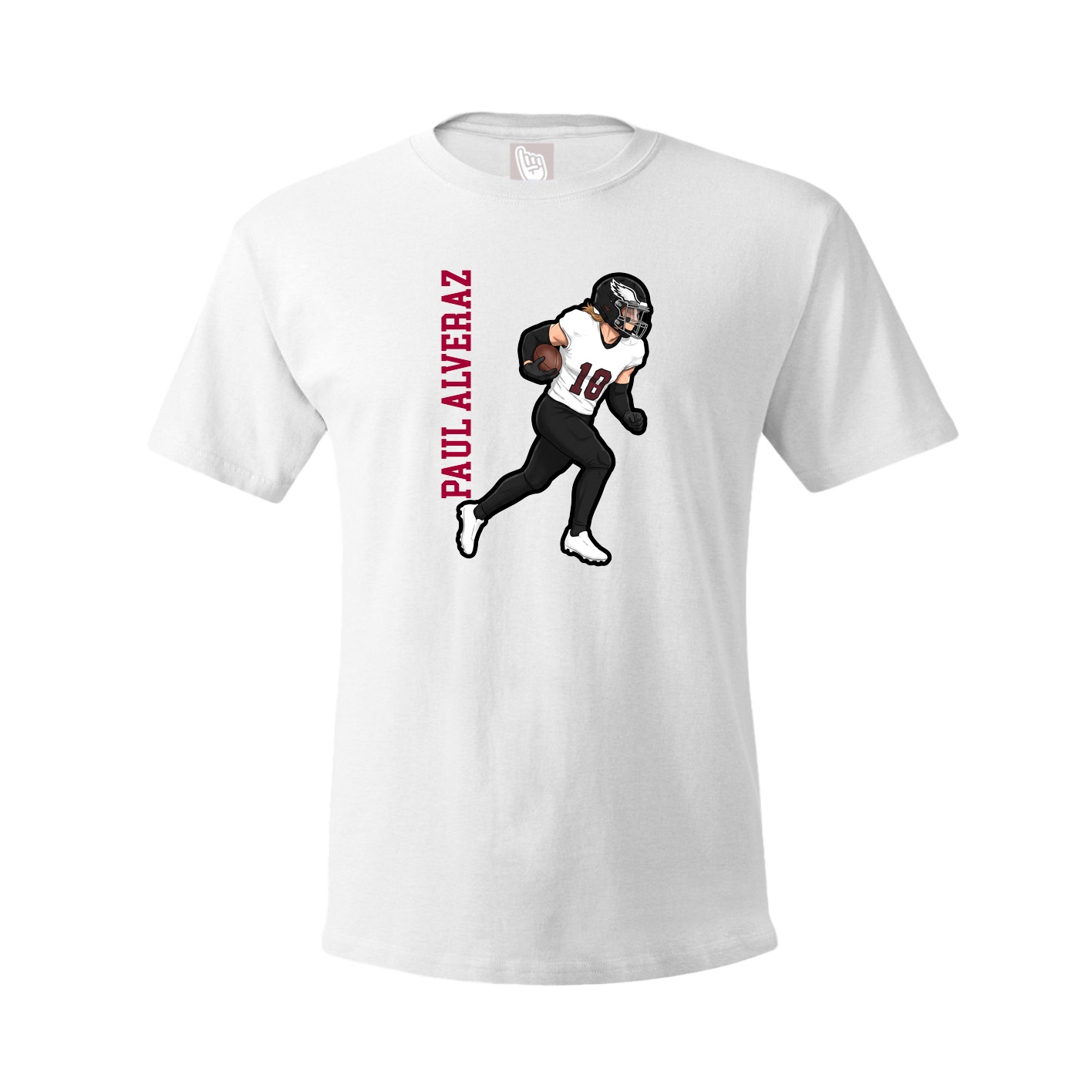 Youth Tee — Name Vertical in White