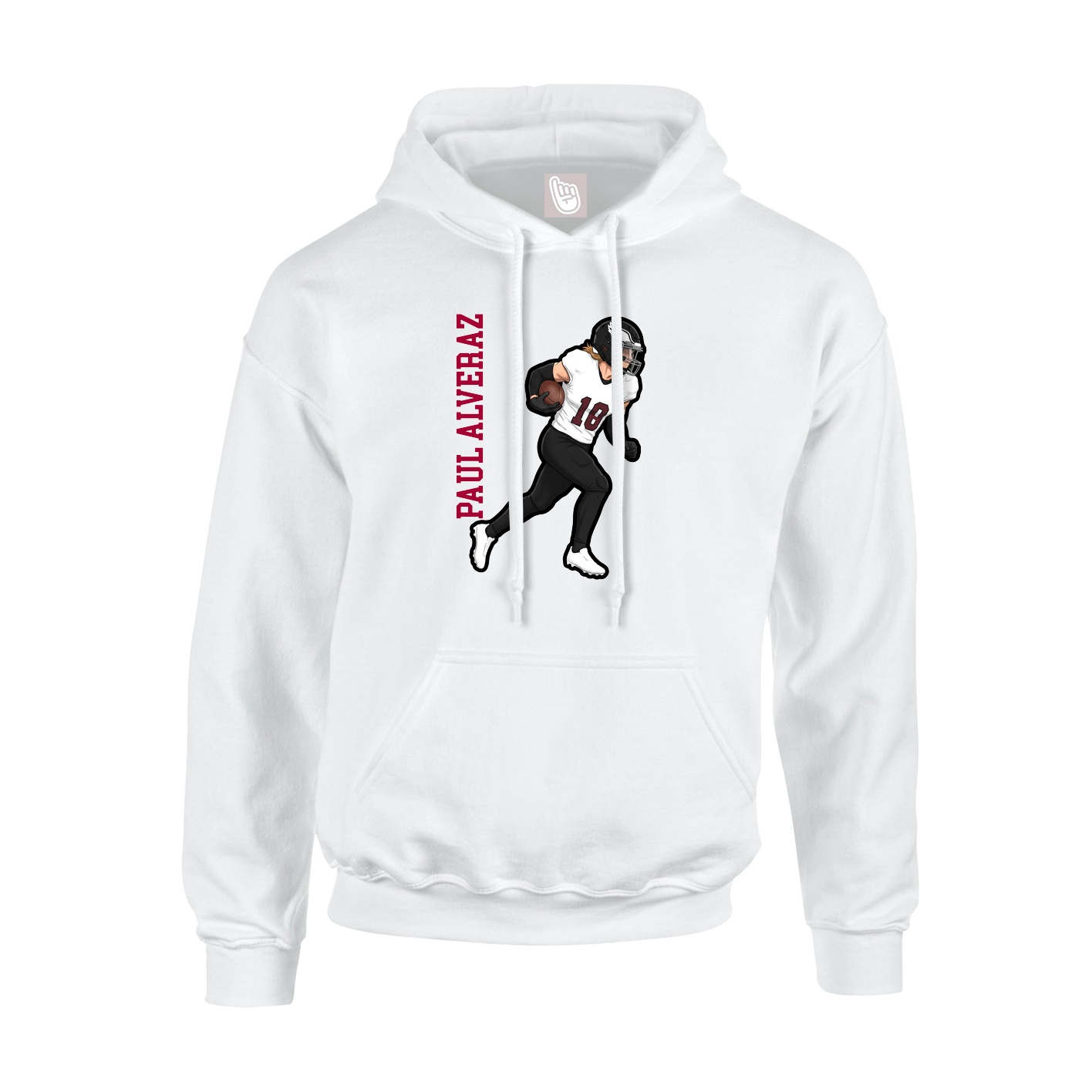 Hoodie — Name Vertical in White