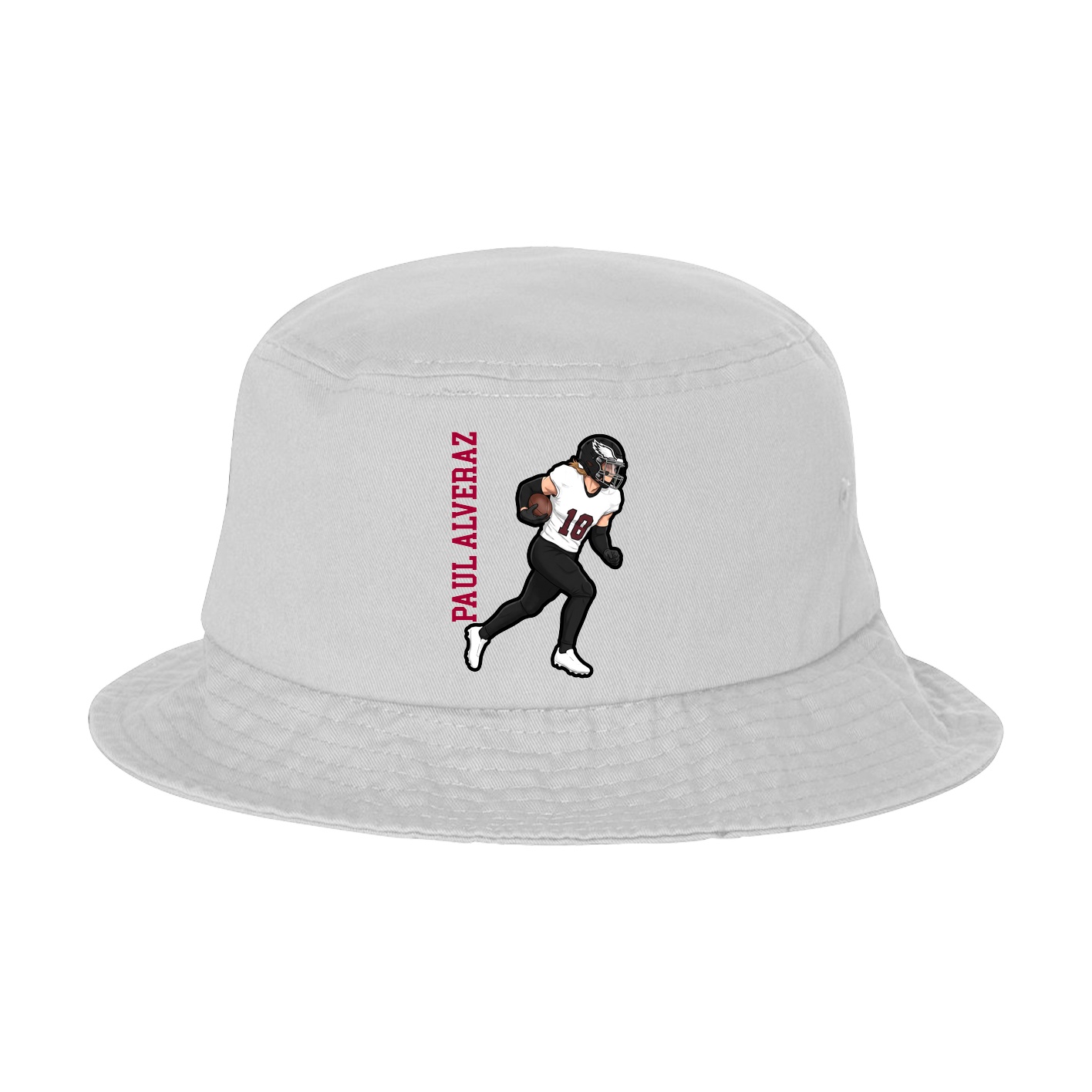 Bucket Cap — Name Vertical in White