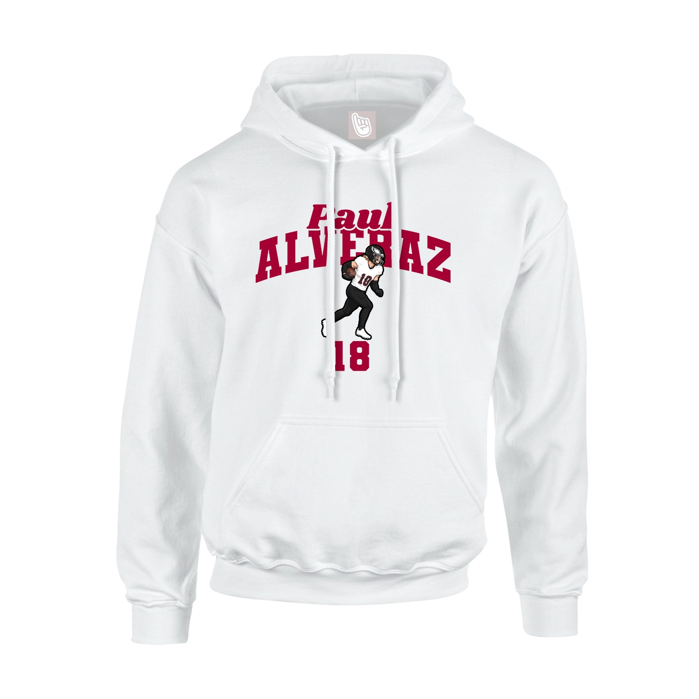 Youth Hoodie — Signature Arch in White